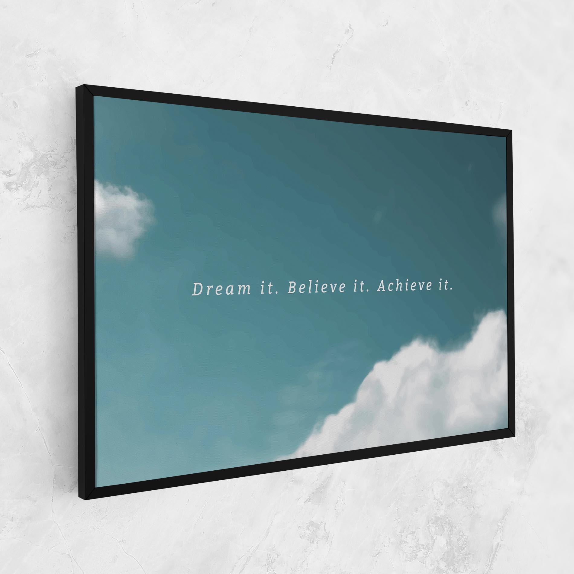 Leinwandbild Clouds Text Green mockup 1