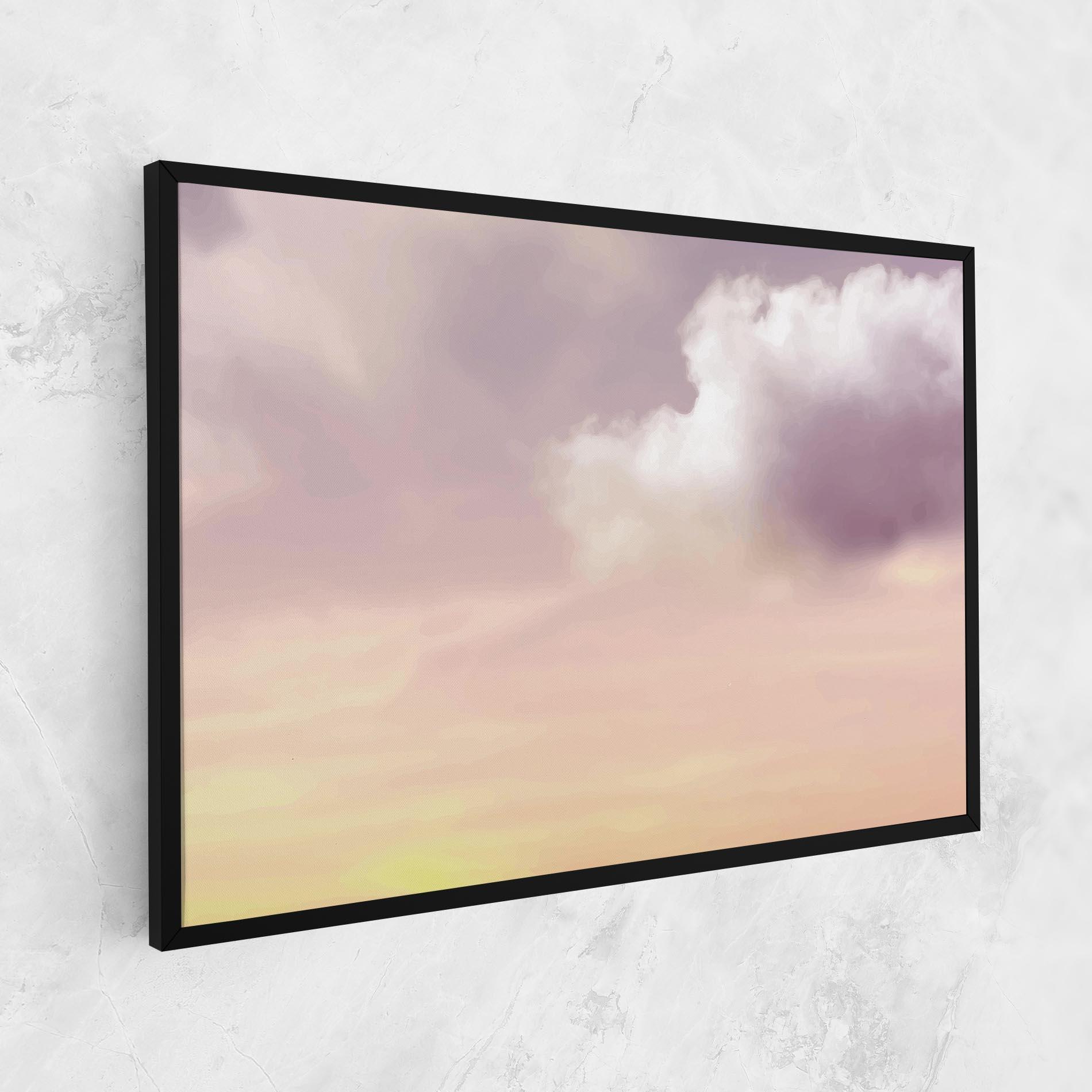 Leinwandbild Clouds Watercolor Cream mockup 1