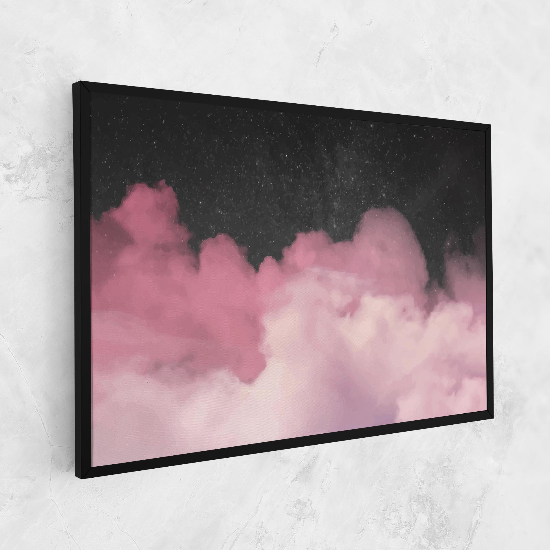 Leinwandbild Clouds Watercolor Purple mockup 1