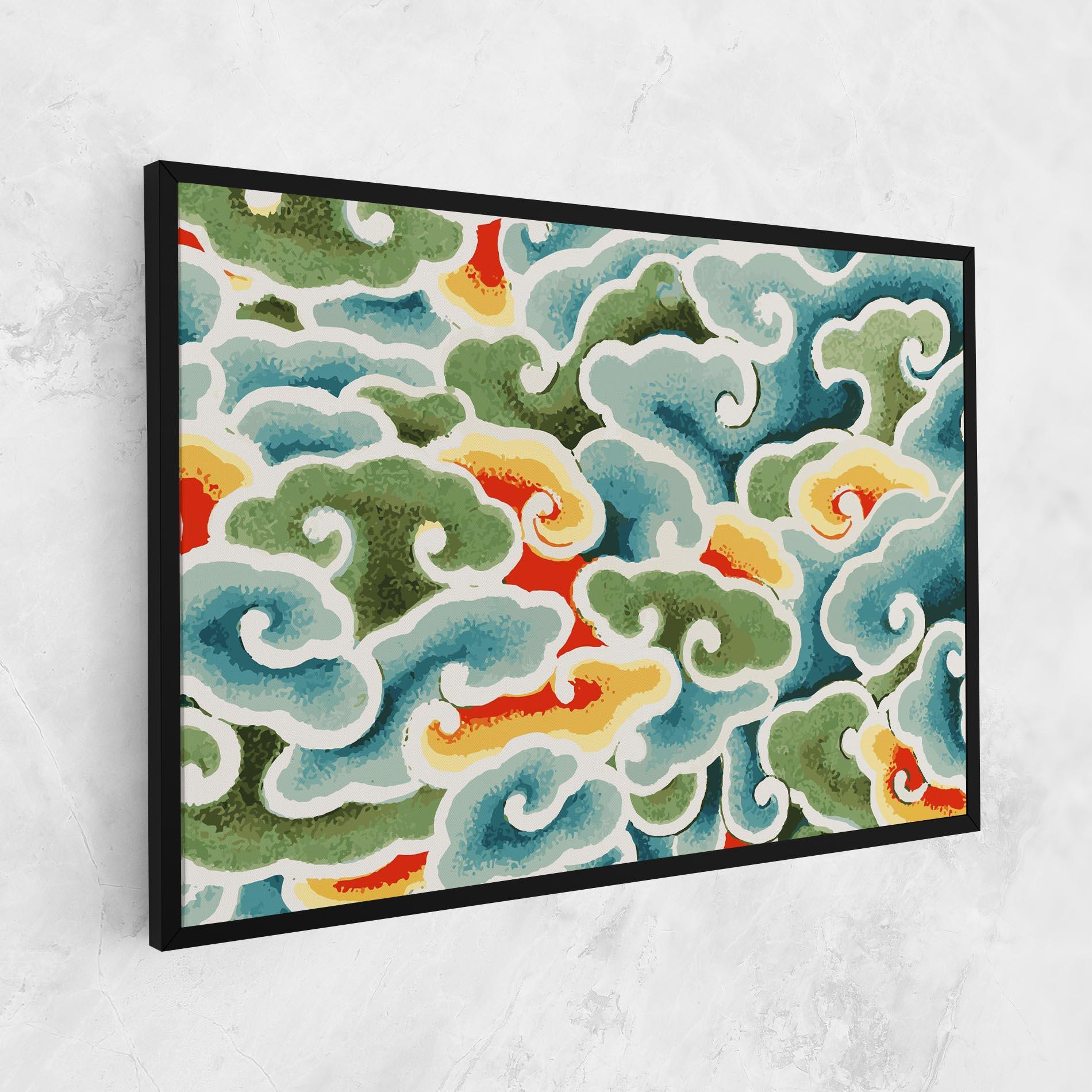 Leinwandbild Green Blue Clouds mockup 1