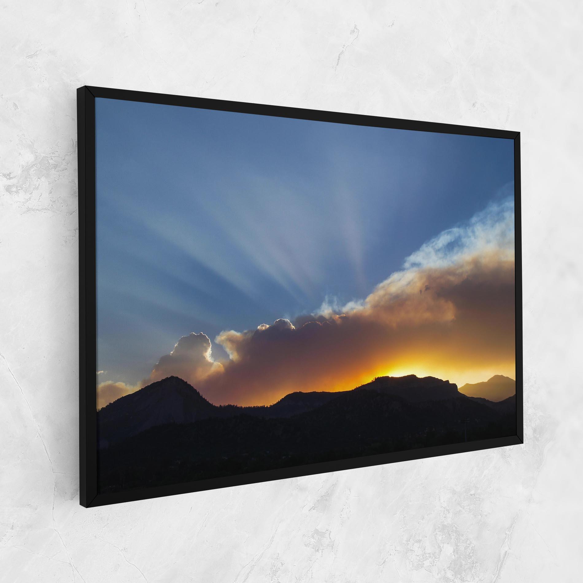 Leinwandbild Mountain Silhouette Sunrise mockup 1