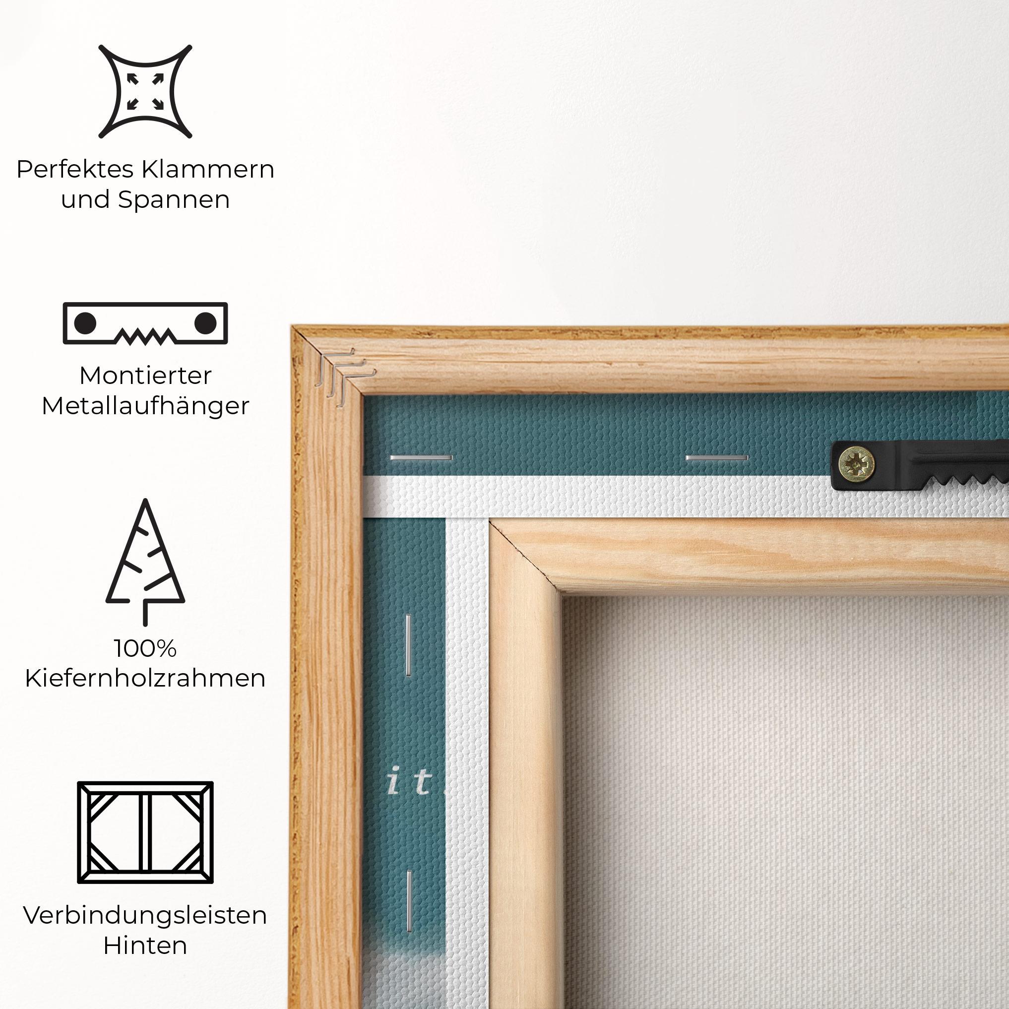 Leinwandbild Clouds Text Green mockup 5