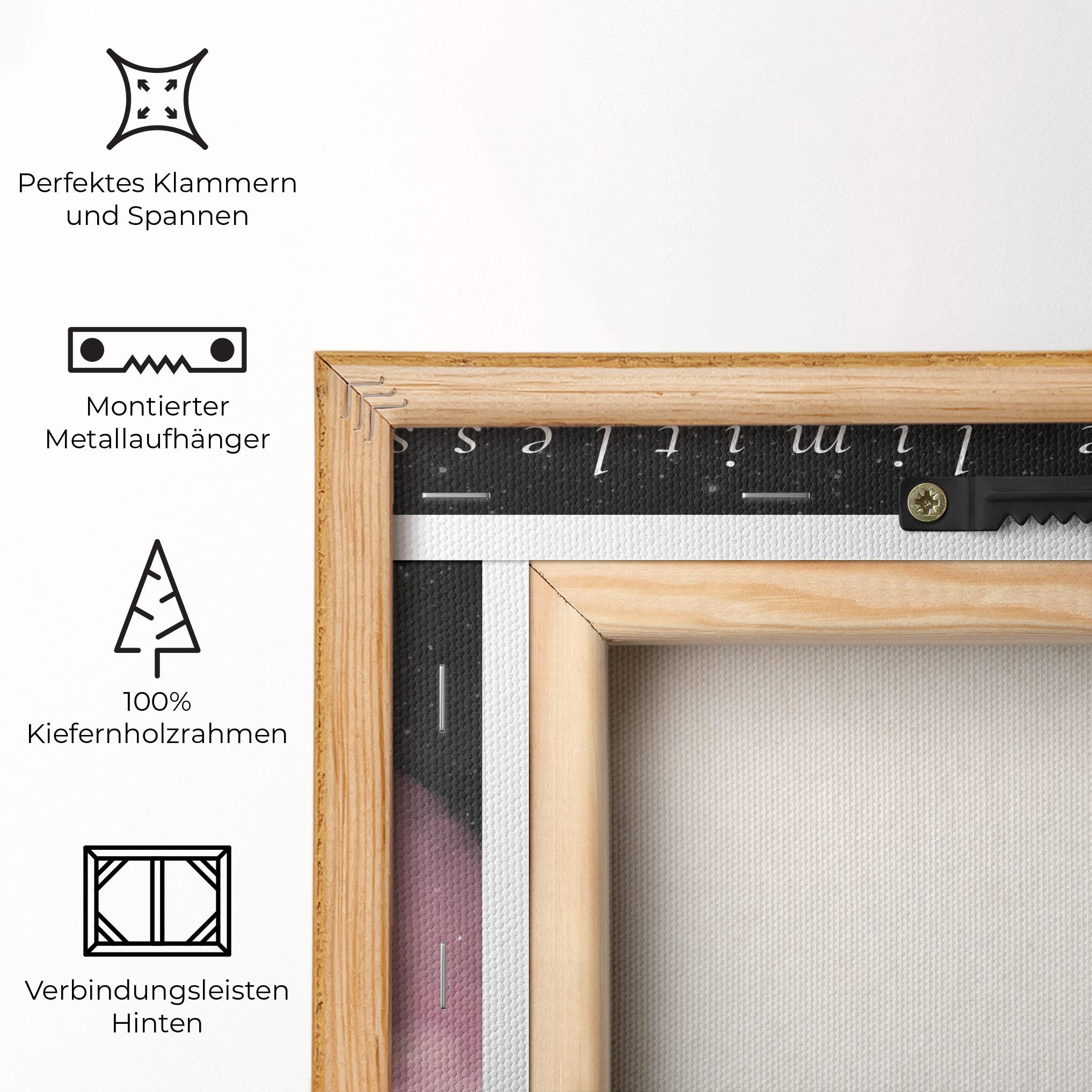 Leinwandbild Clouds Text Pink mockup 5