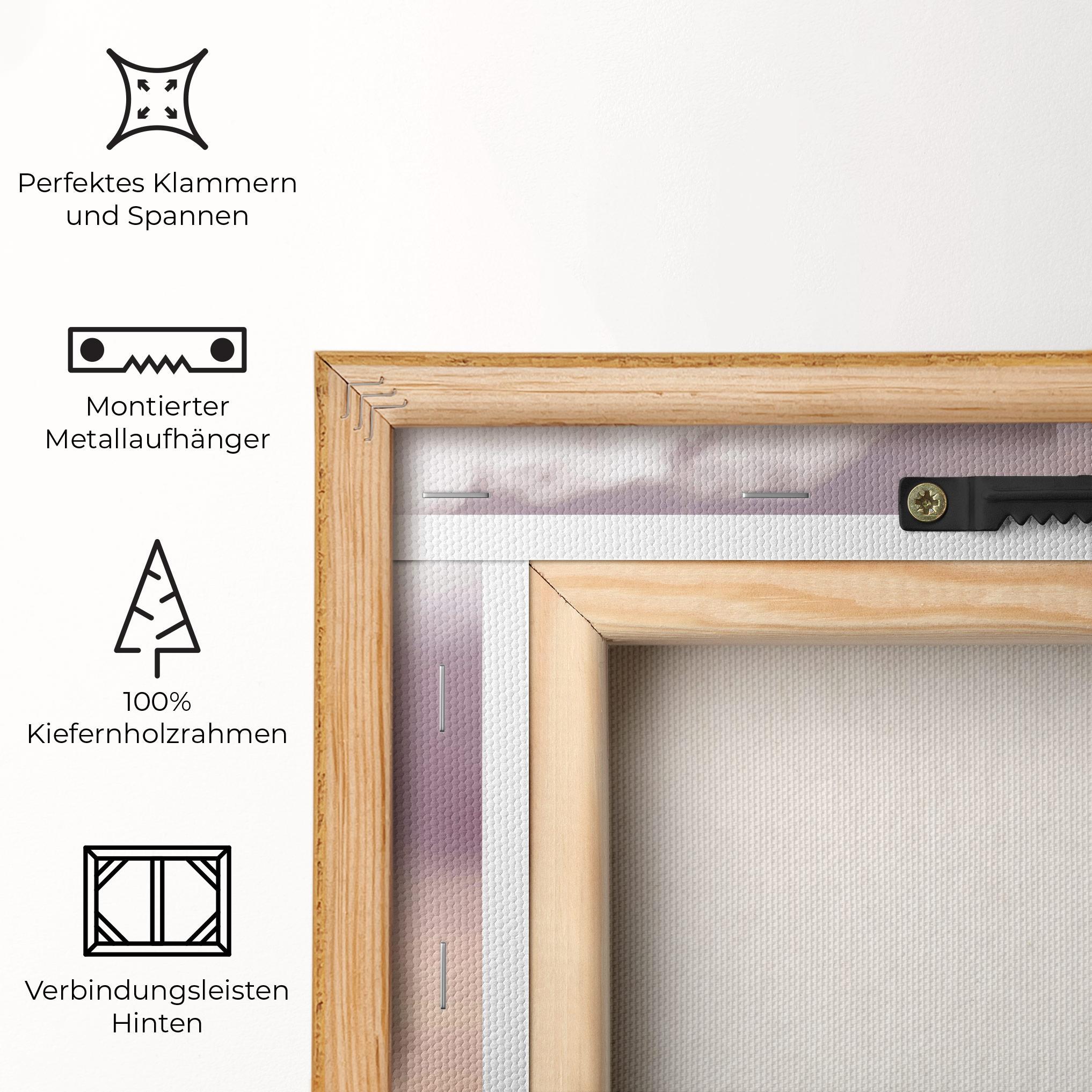 Leinwandbild Clouds Watercolor Cream mockup 5