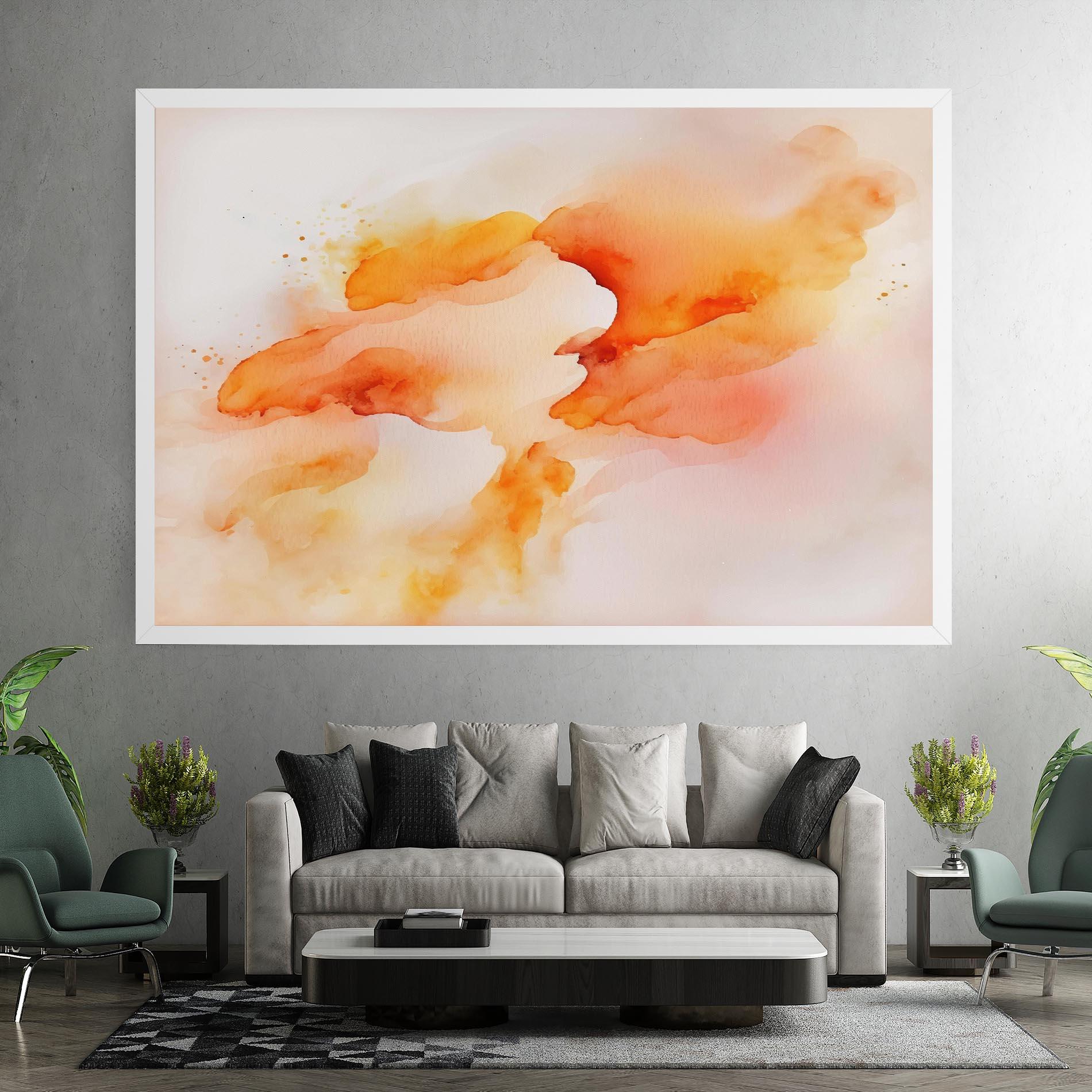 Leinwandbild Abstract Orange Cloud mockup 7
