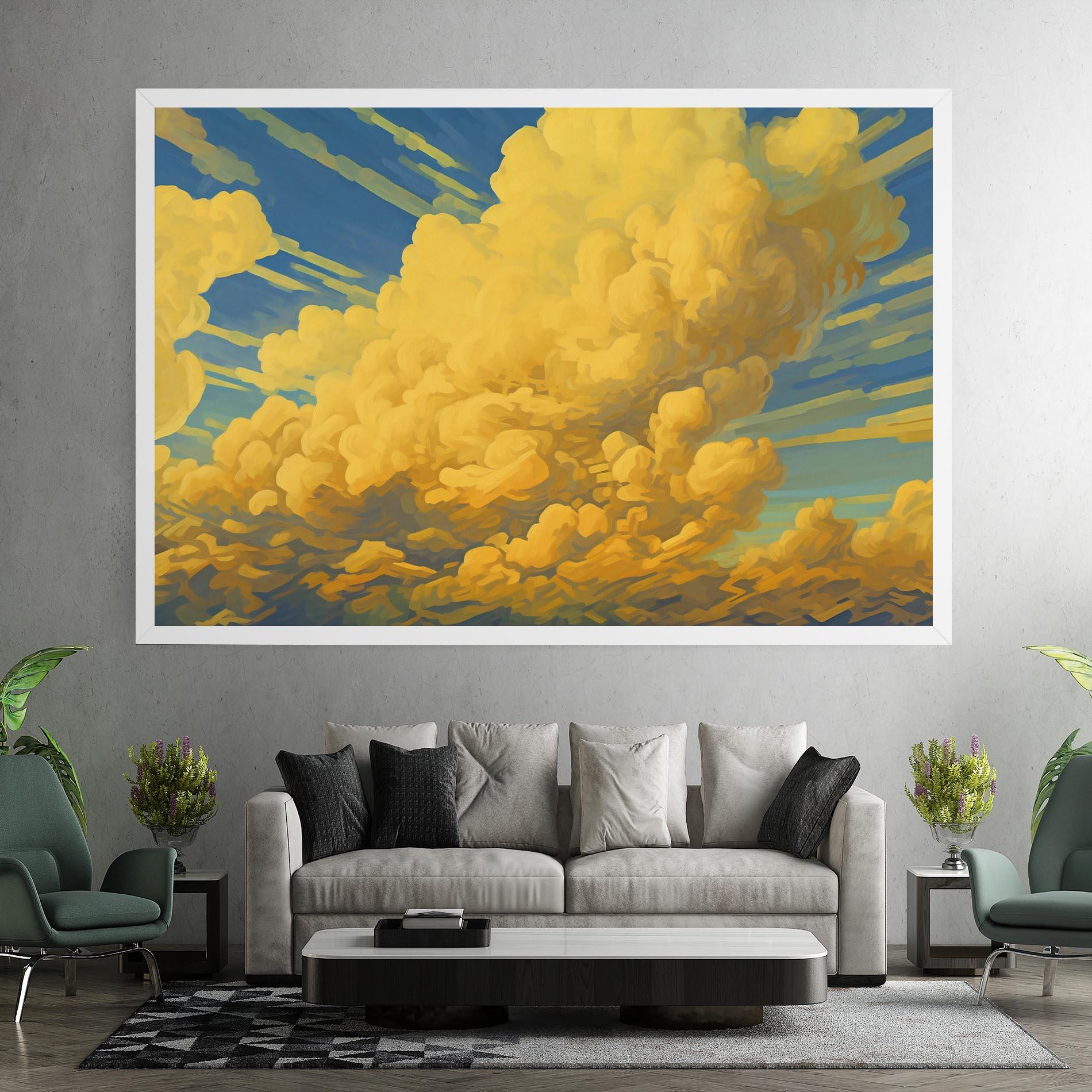Leinwandbild Big Yellow Cloud Art mockup 7