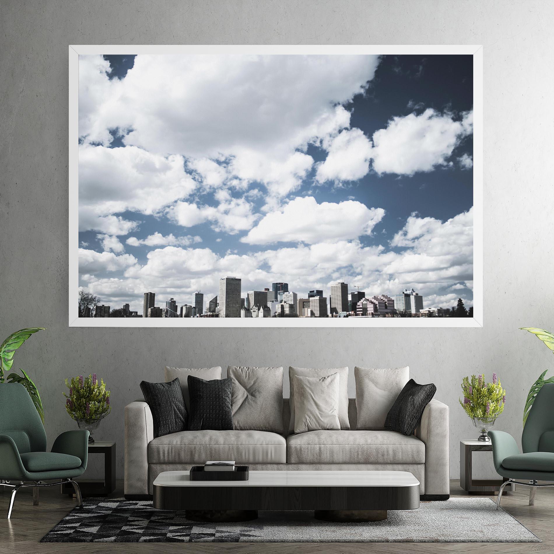 Leinwandbild Clouds Over City mockup 7