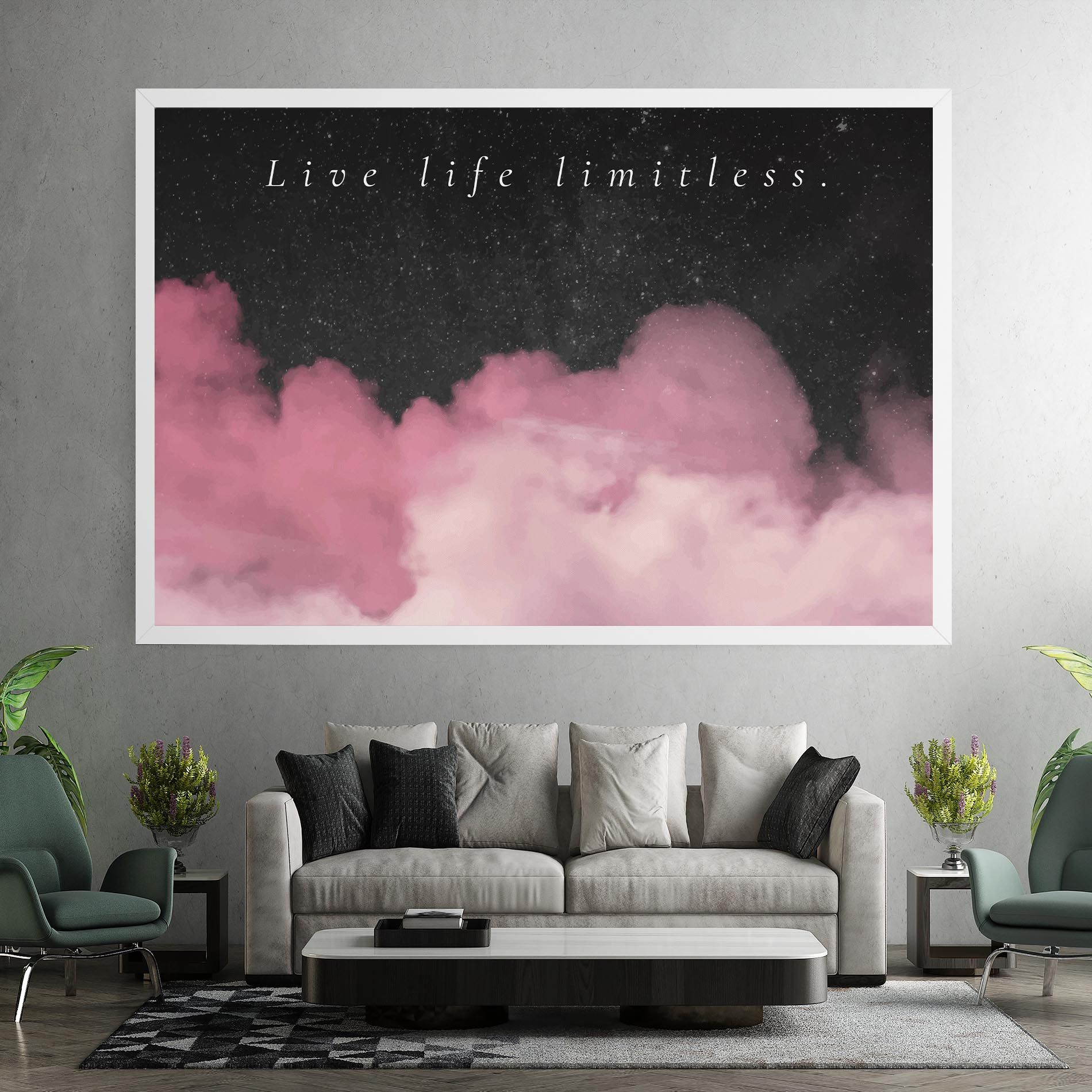 Clouds Text Pink mockup 7