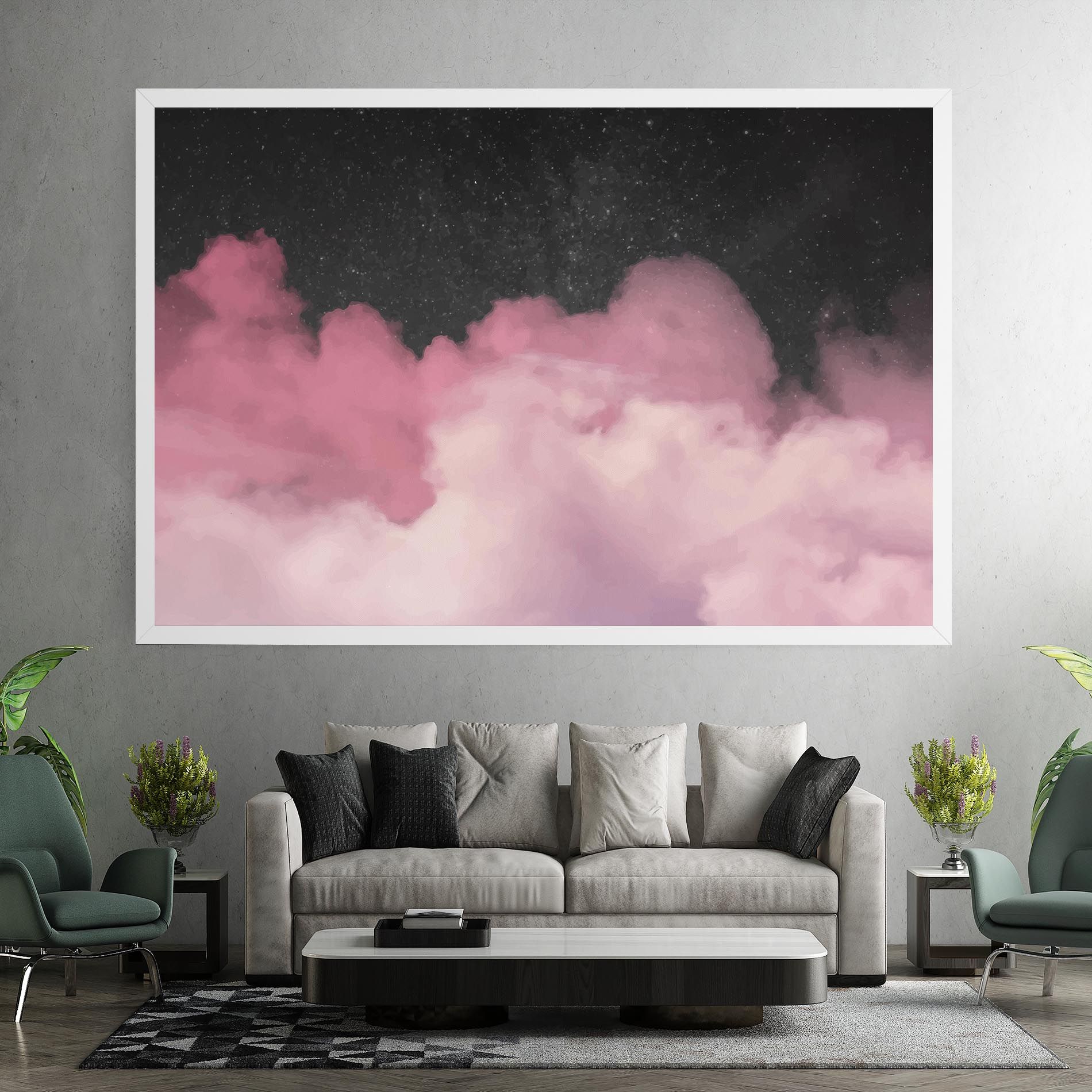 Clouds Watercolor Purple mockup 7