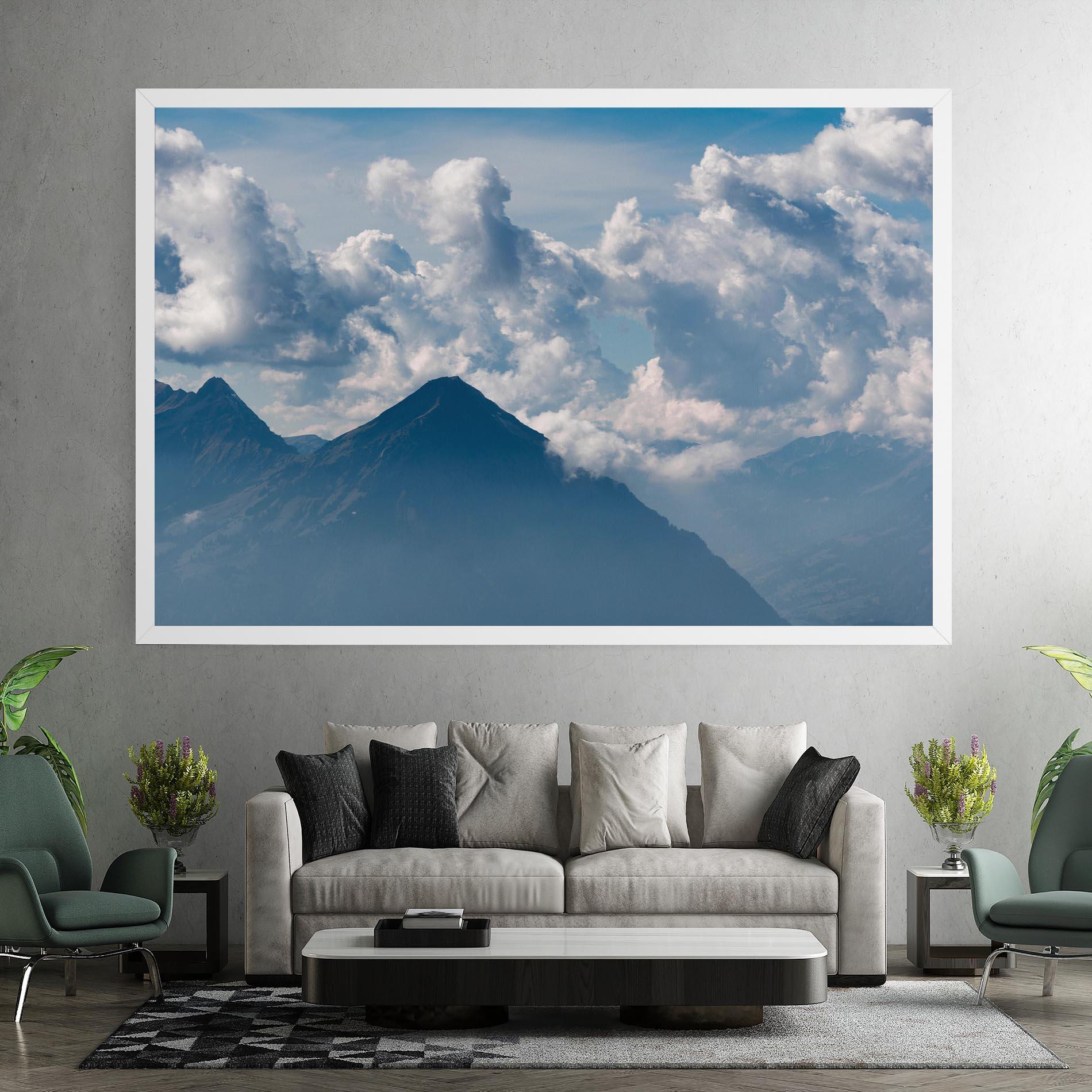 Leinwandbild Cloudy View Mountain mockup 7
