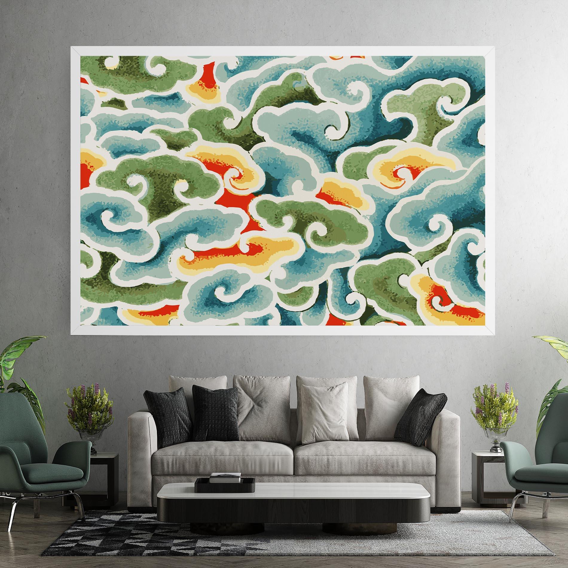 Leinwandbild Green Blue Clouds mockup 7