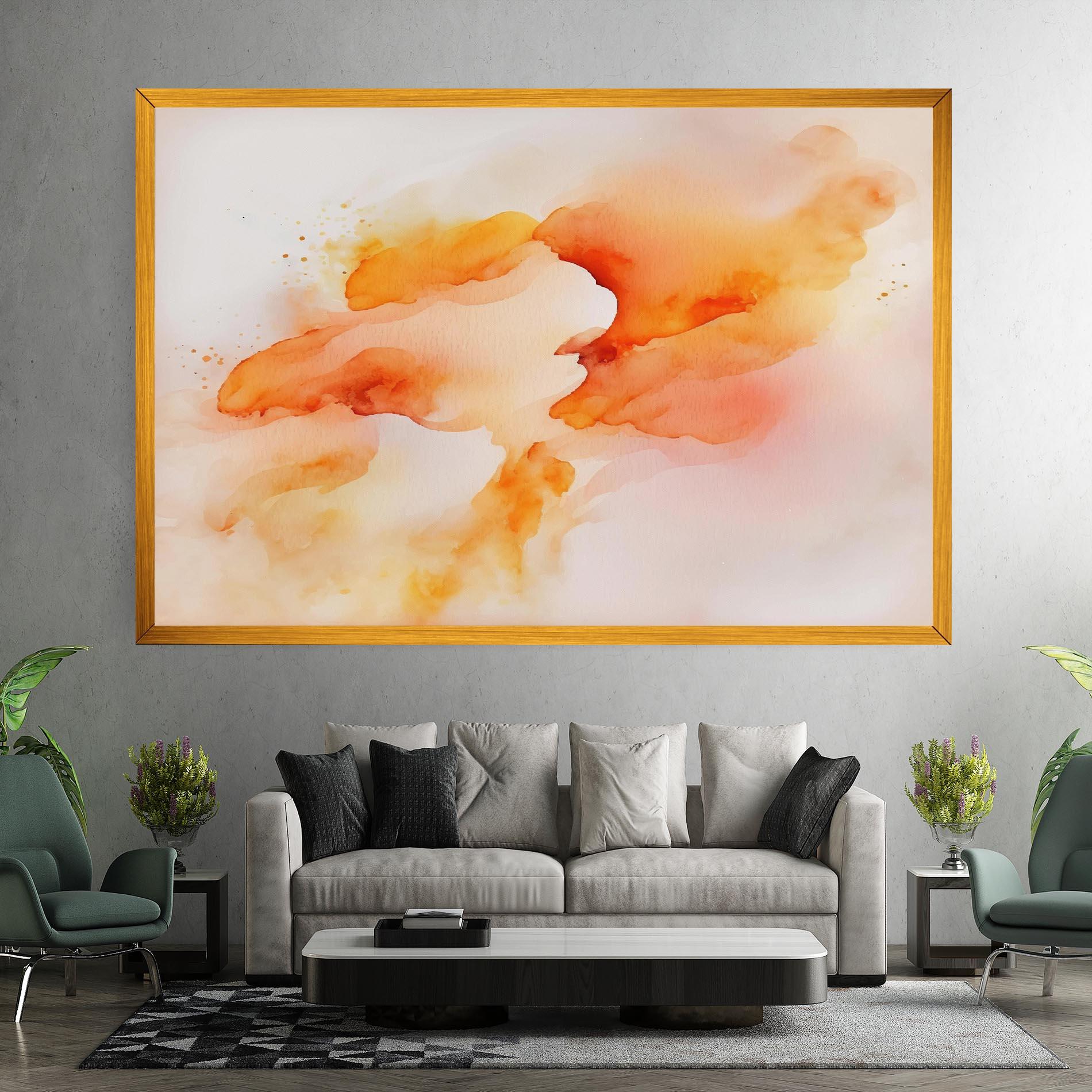 Leinwandbild Abstract Orange Cloud mockup 7