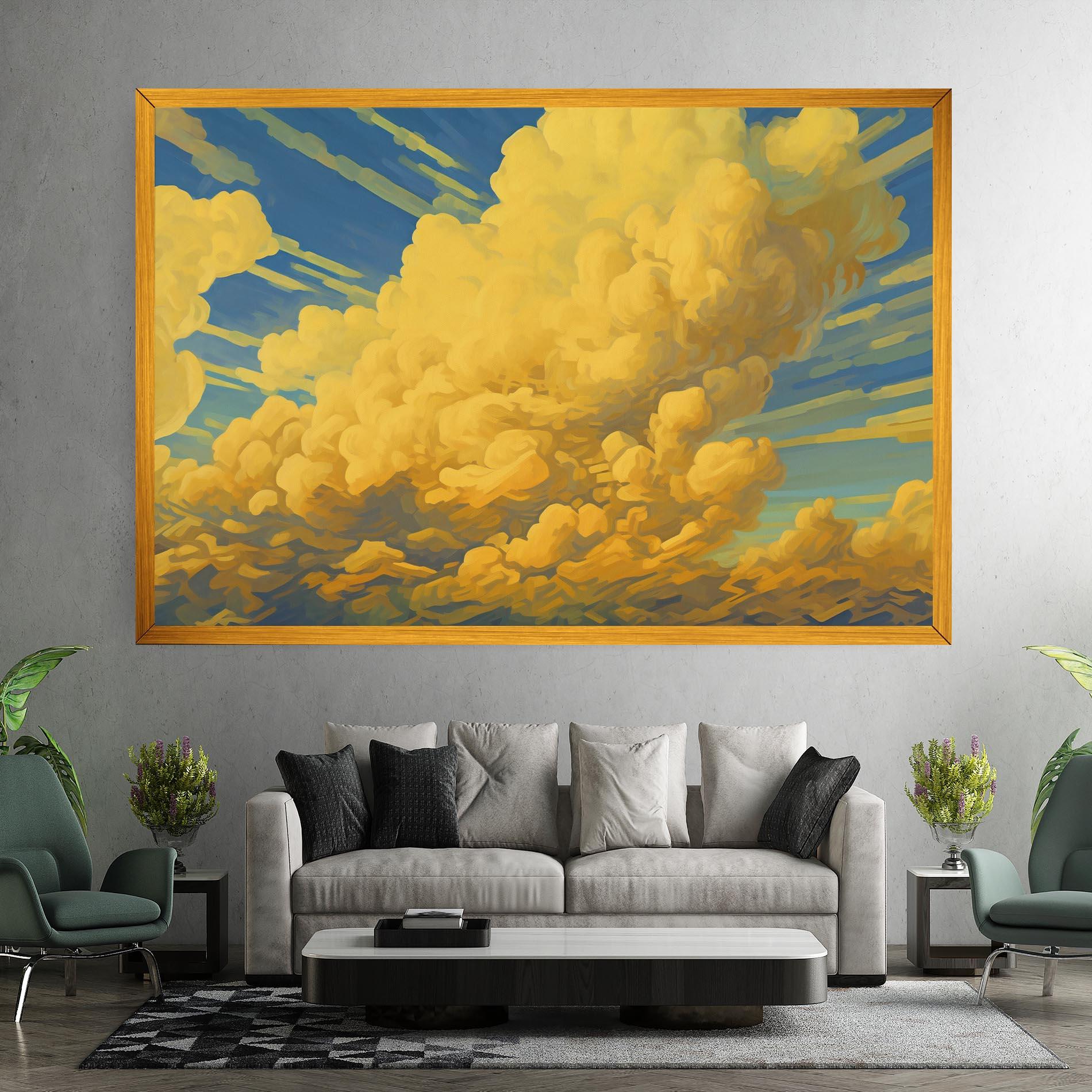 Leinwandbild Big Yellow Cloud Art mockup 7