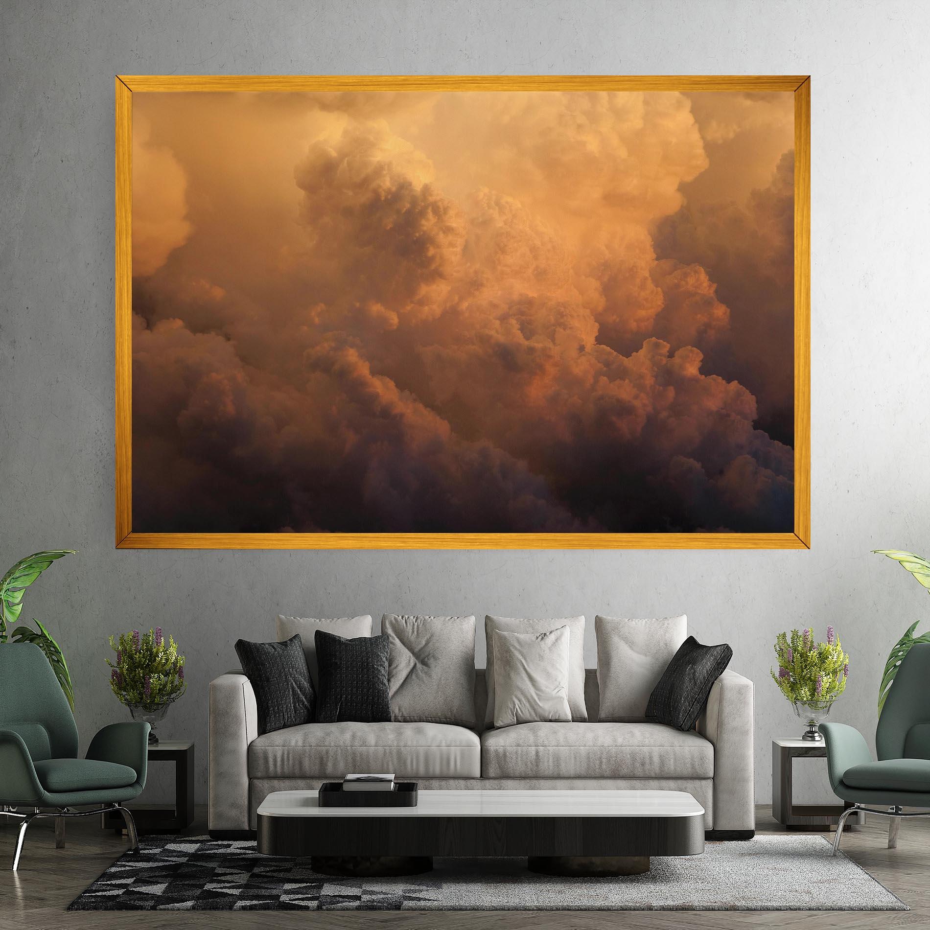Leinwandbild Brown Orange Clouds mockup 7