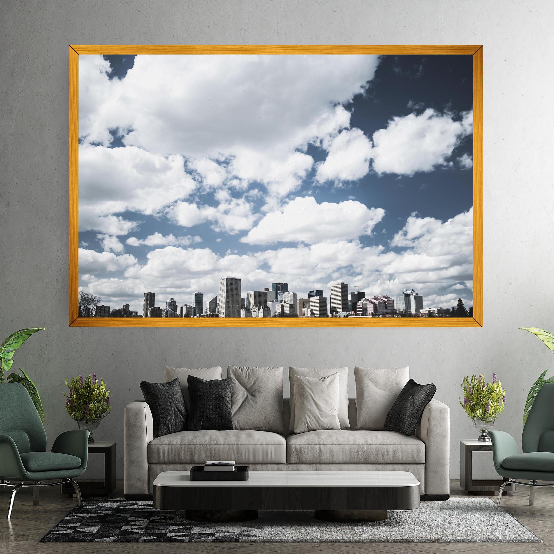 Leinwandbild Clouds Over City mockup 7