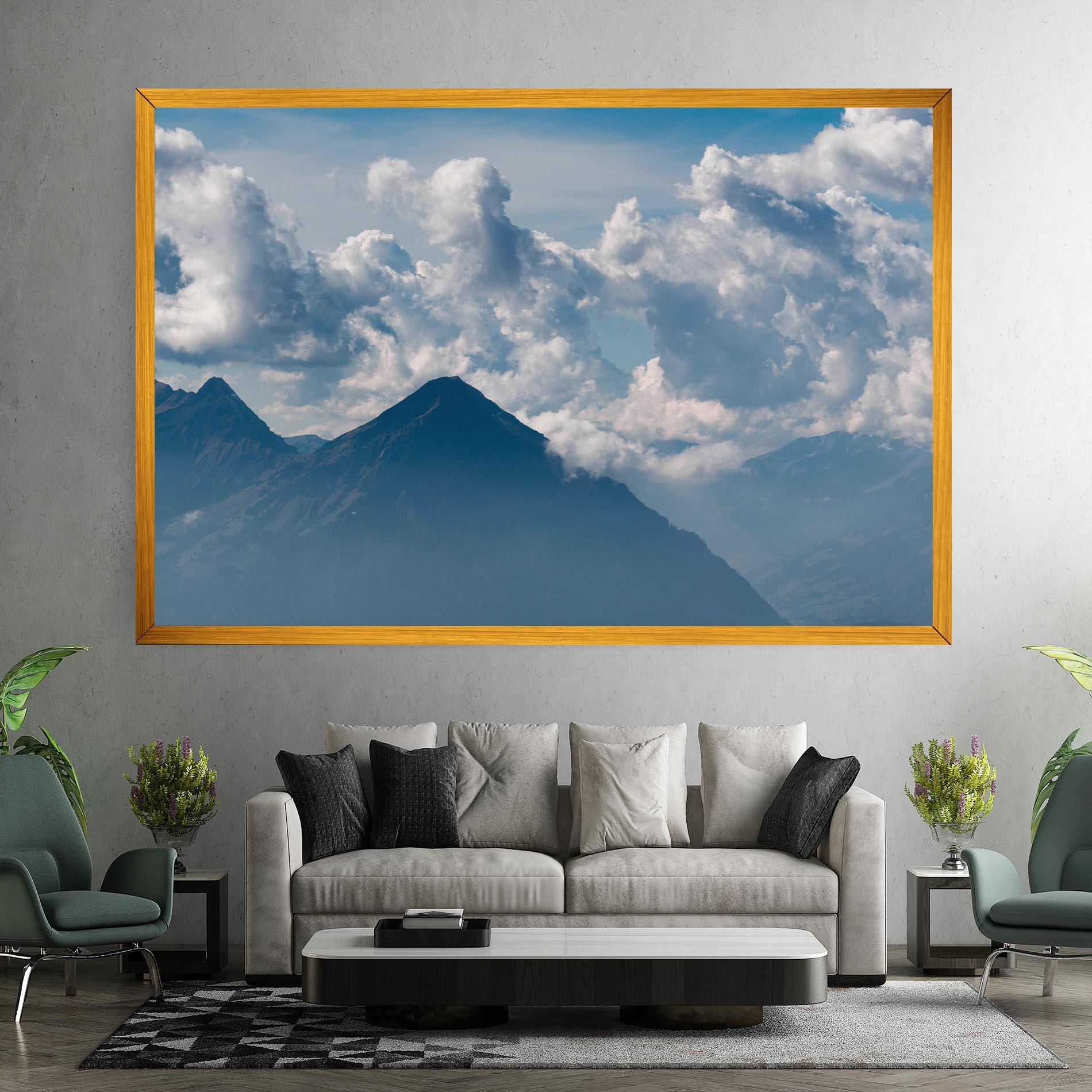 Leinwandbild Cloudy View Mountain mockup 7