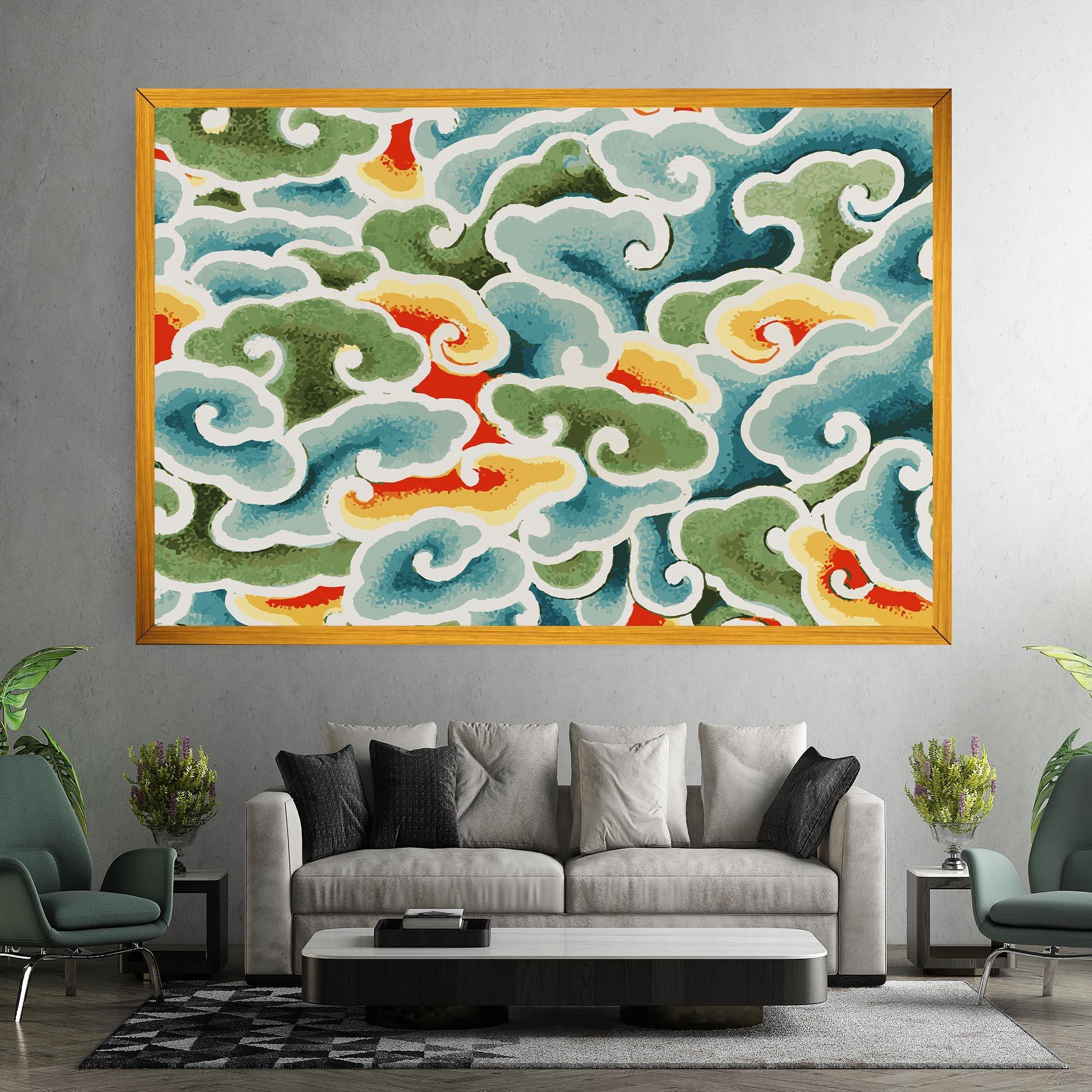 Leinwandbild Green Blue Clouds mockup 7