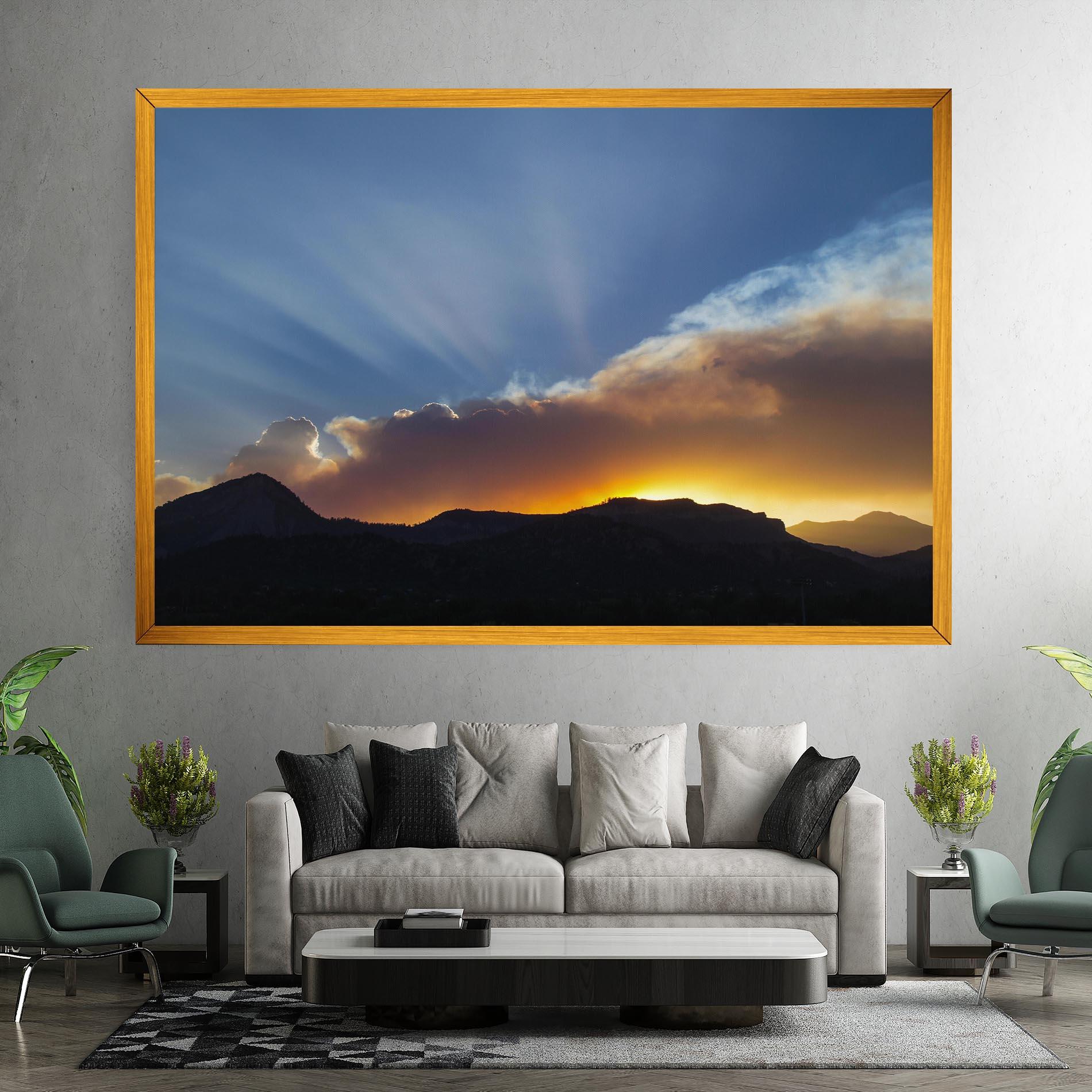 Leinwandbild Mountain Silhouette Sunrise mockup 7