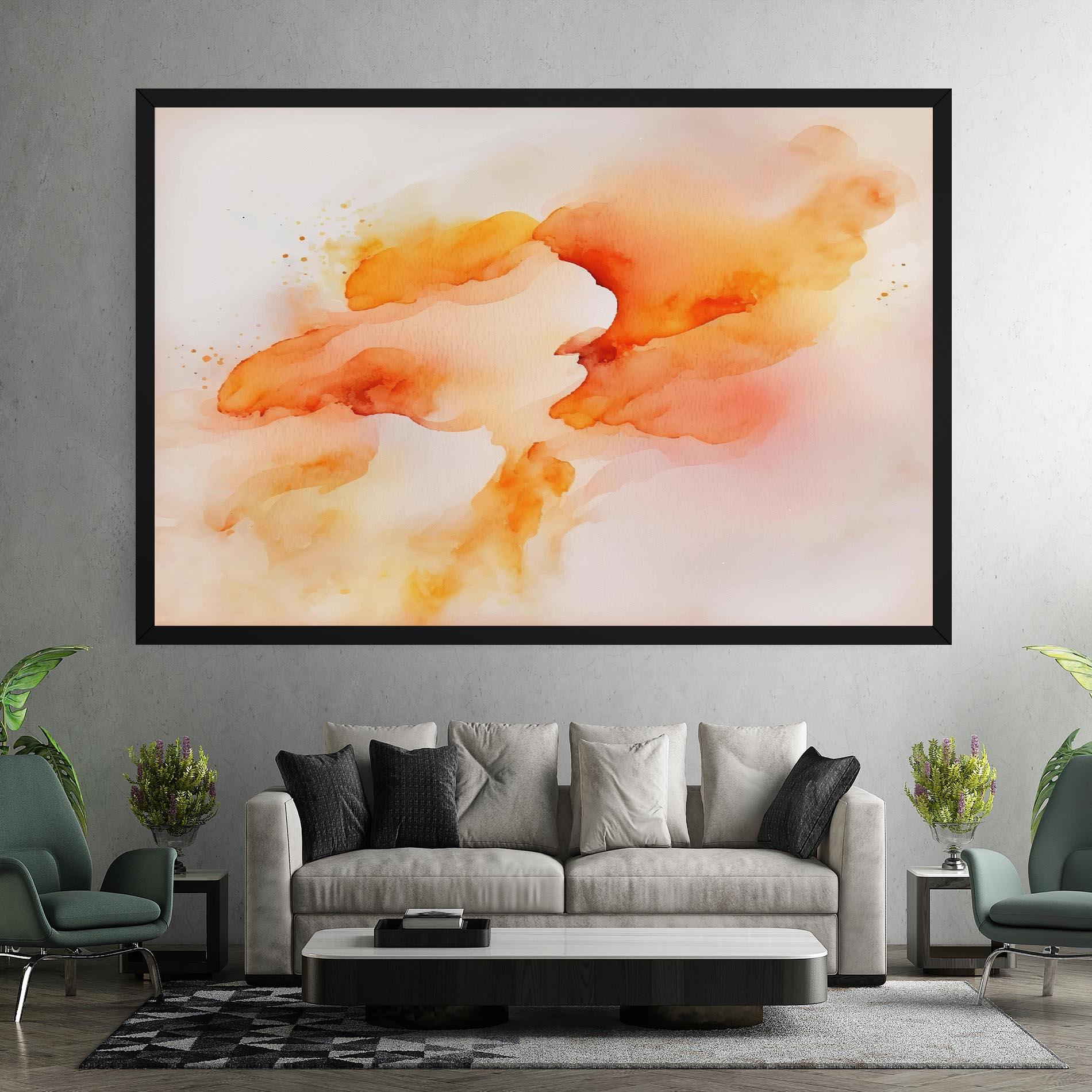 Leinwandbild Abstract Orange Cloud mockup 7