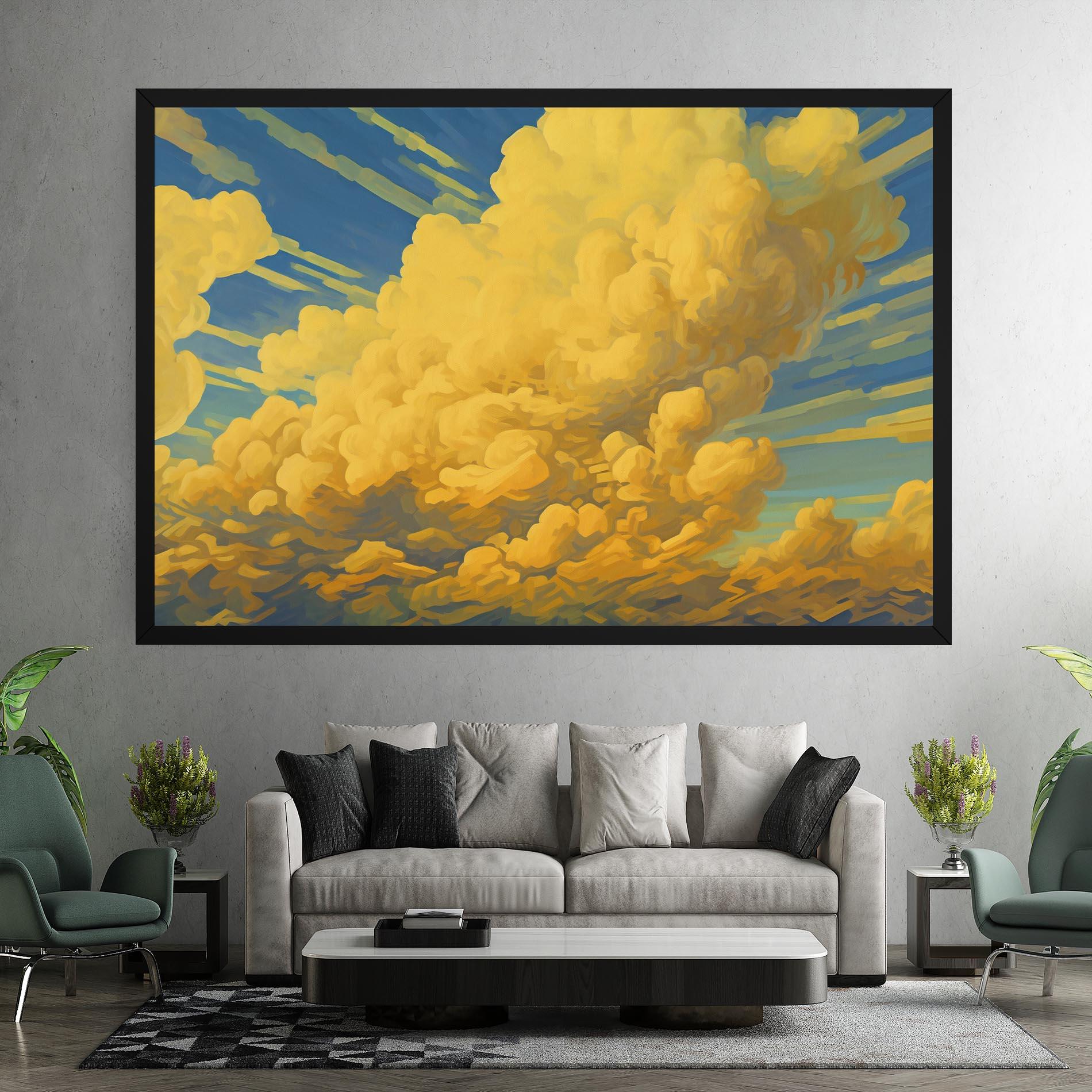 Leinwandbild Big Yellow Cloud Art mockup 7