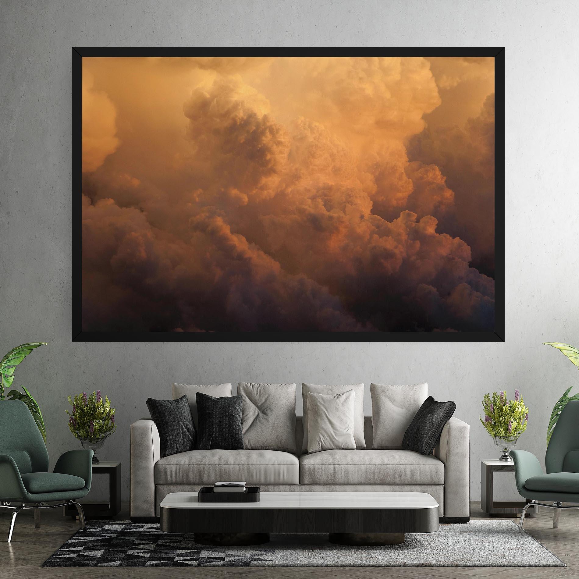 Leinwandbild Brown Orange Clouds mockup 7