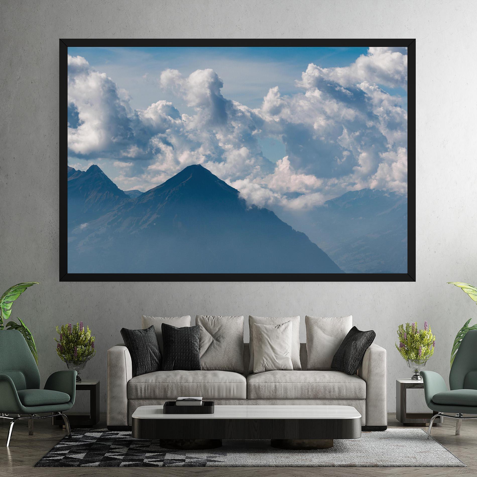 Leinwandbild Cloudy View Mountain mockup 7