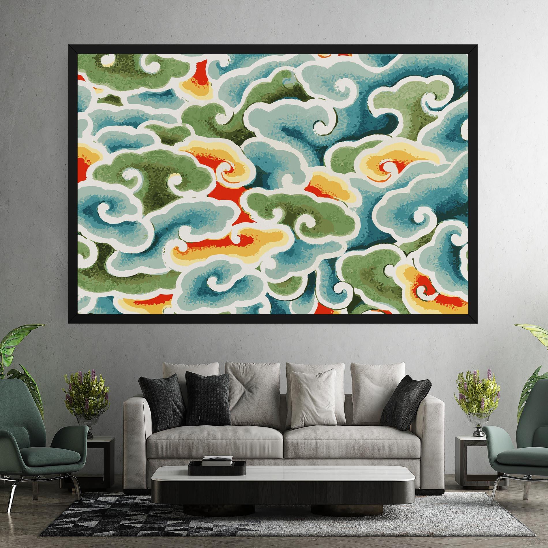 Leinwandbild Green Blue Clouds mockup 7