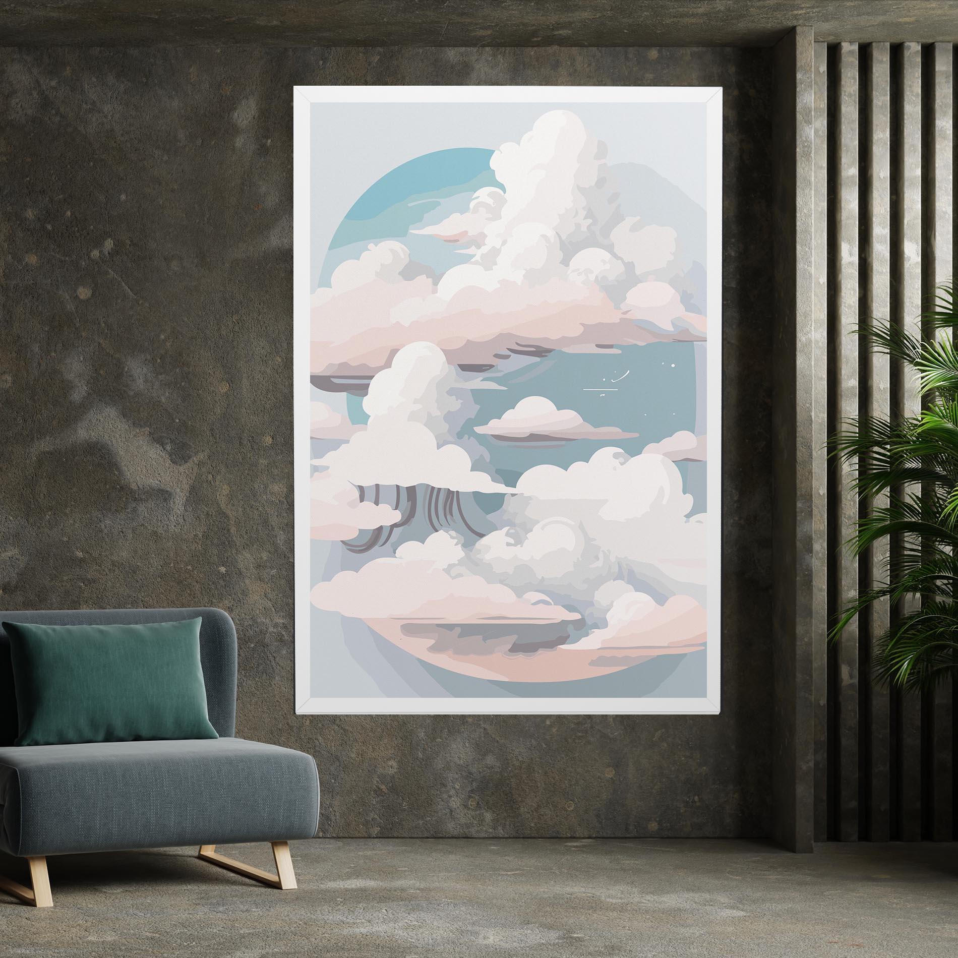 Leinwandbild Cloud White Art mockup 7