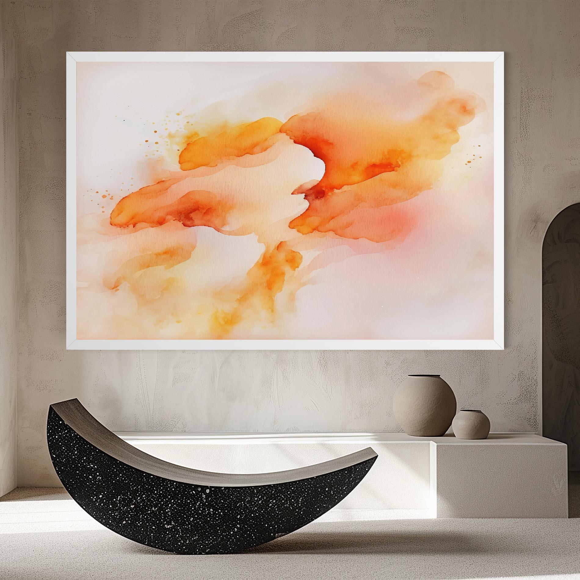 Leinwandbild Abstract Orange Cloud mockup 8