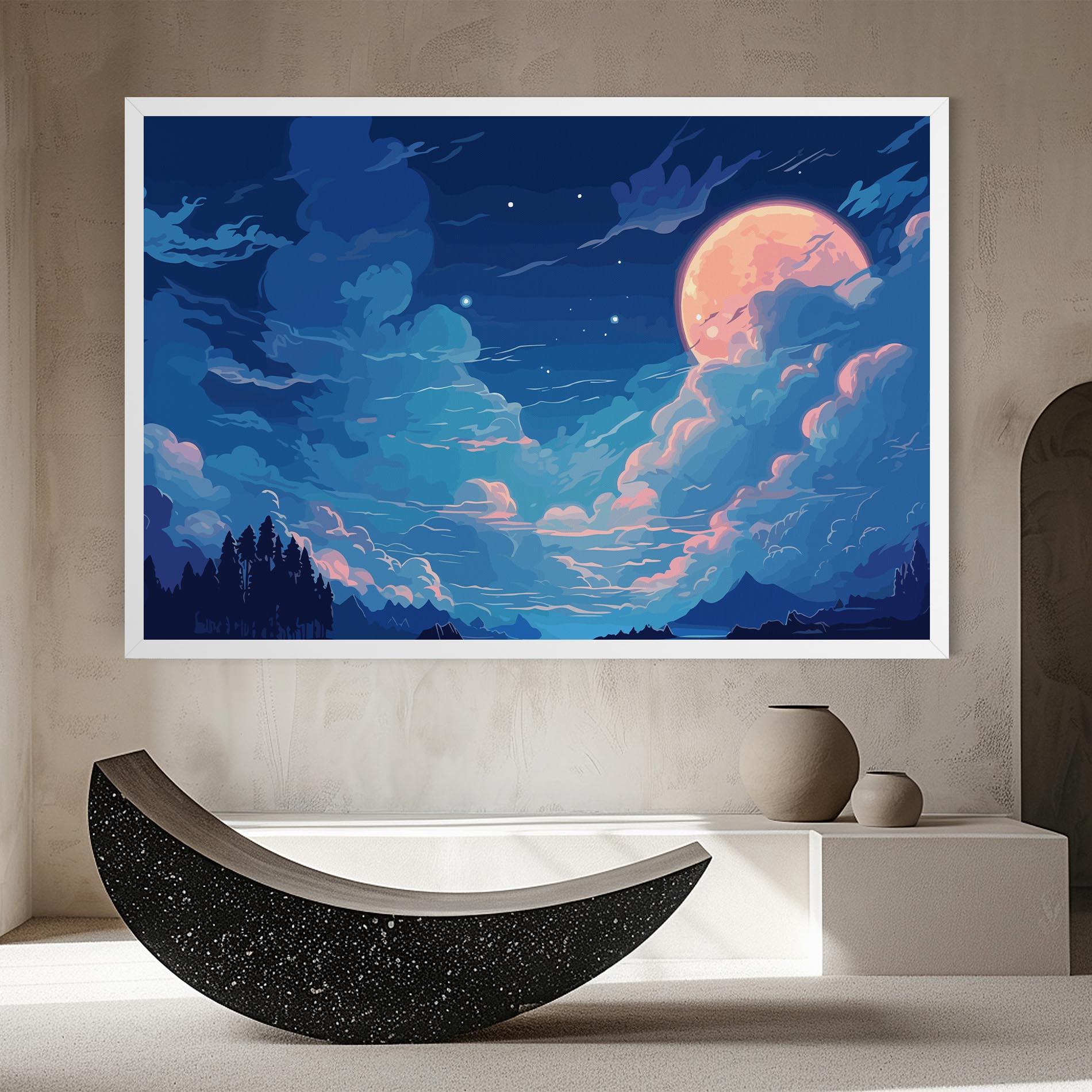 Leinwandbild Blue Cloud Moon mockup 8