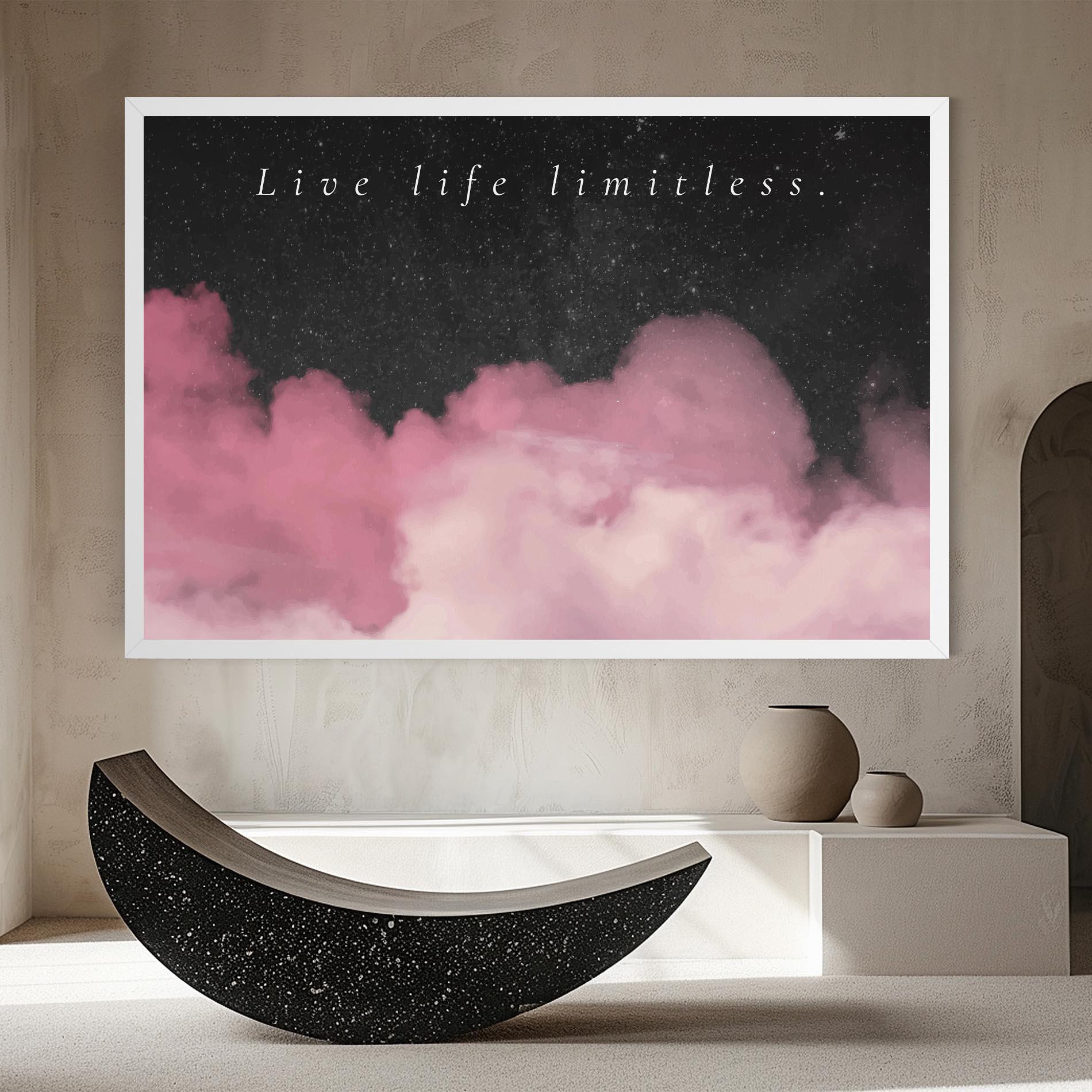 Leinwandbild Clouds Text Pink mockup 8