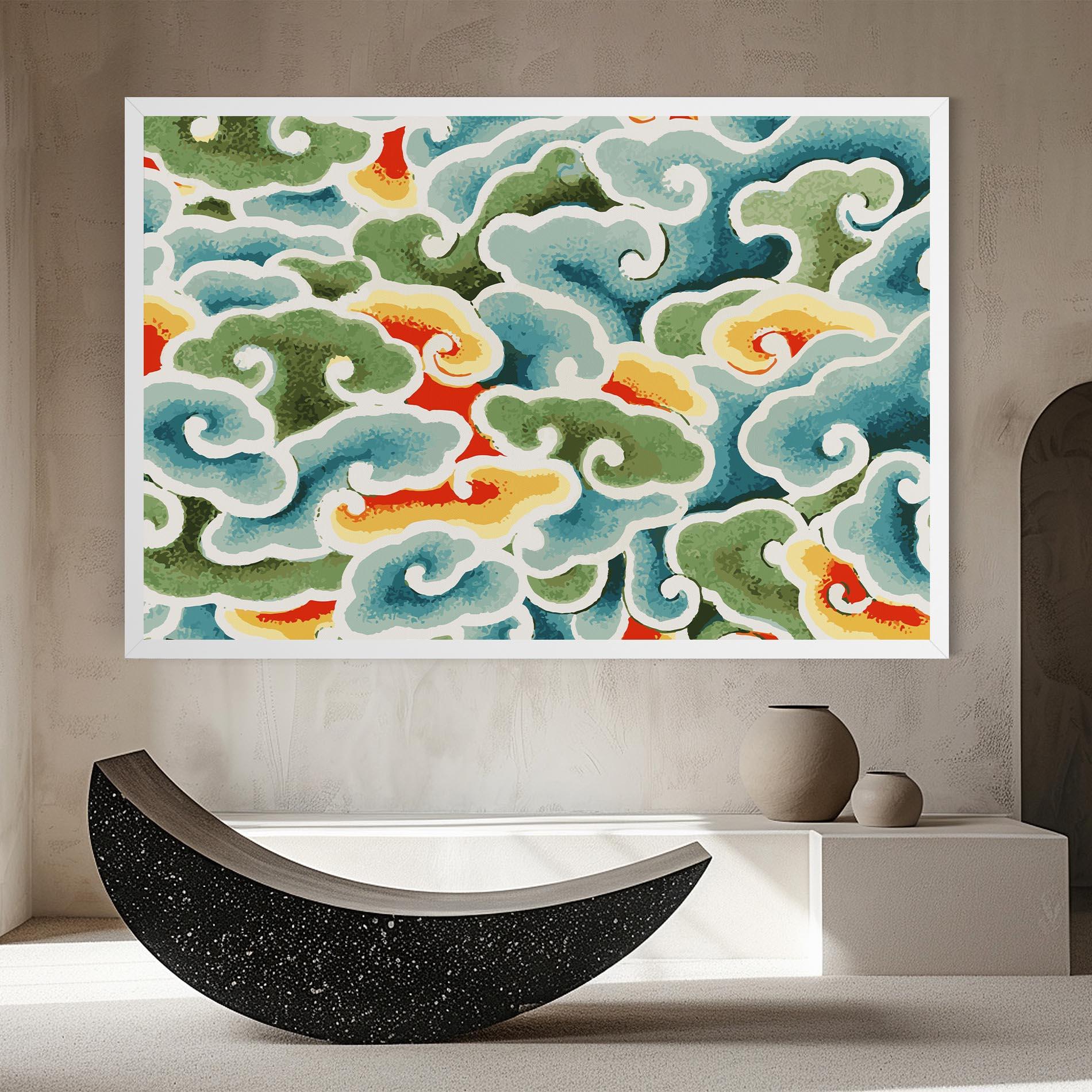 Leinwandbild Green Blue Clouds mockup 8