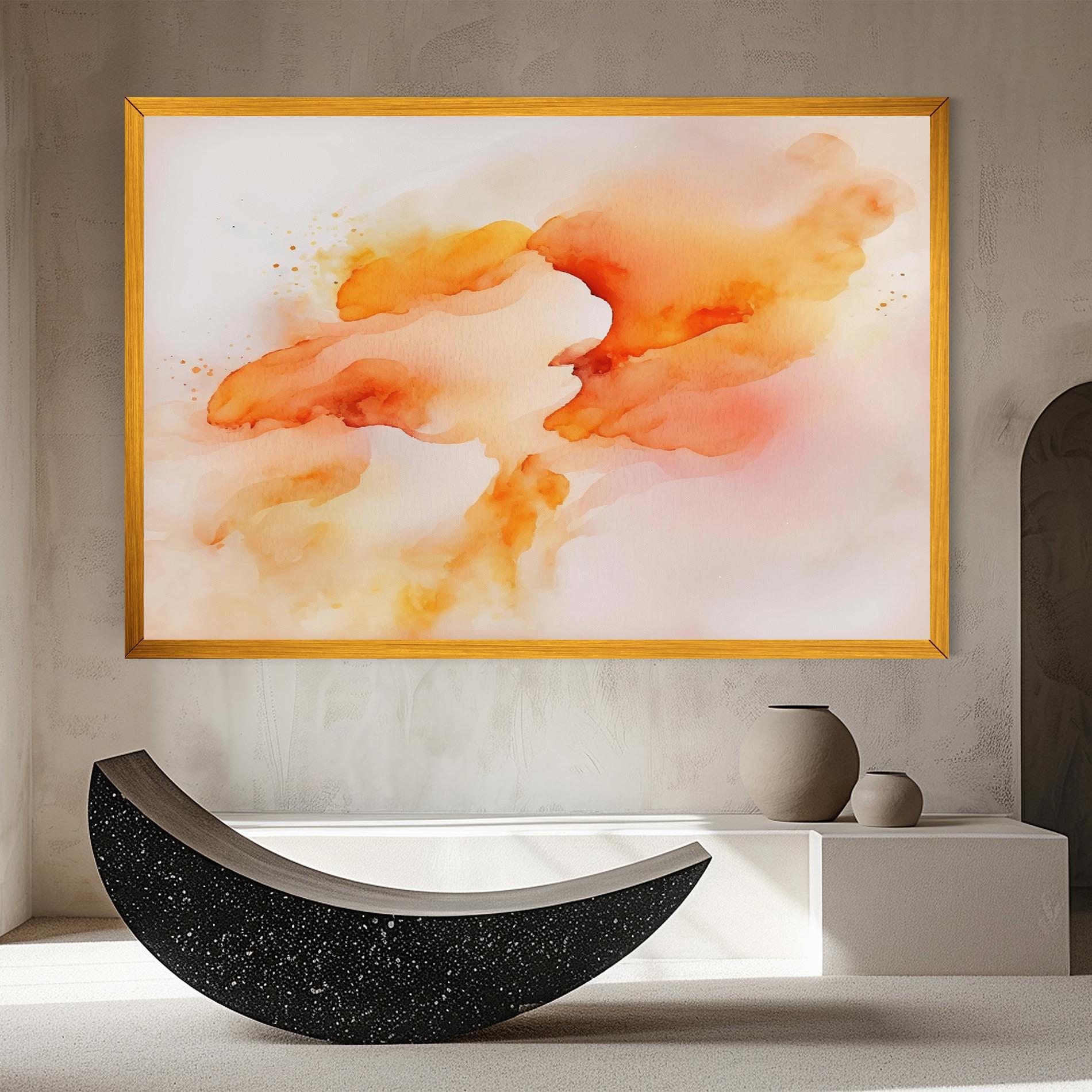 Leinwandbild Abstract Orange Cloud mockup 8