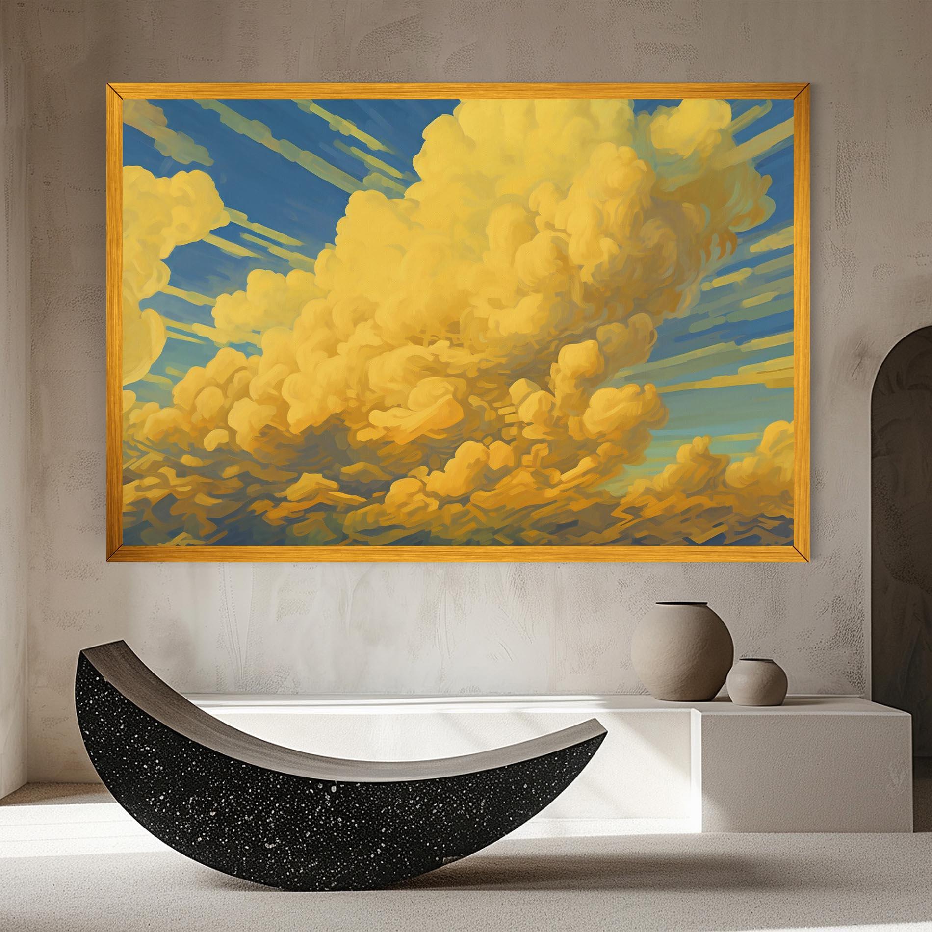 Leinwandbild Big Yellow Cloud Art mockup 8