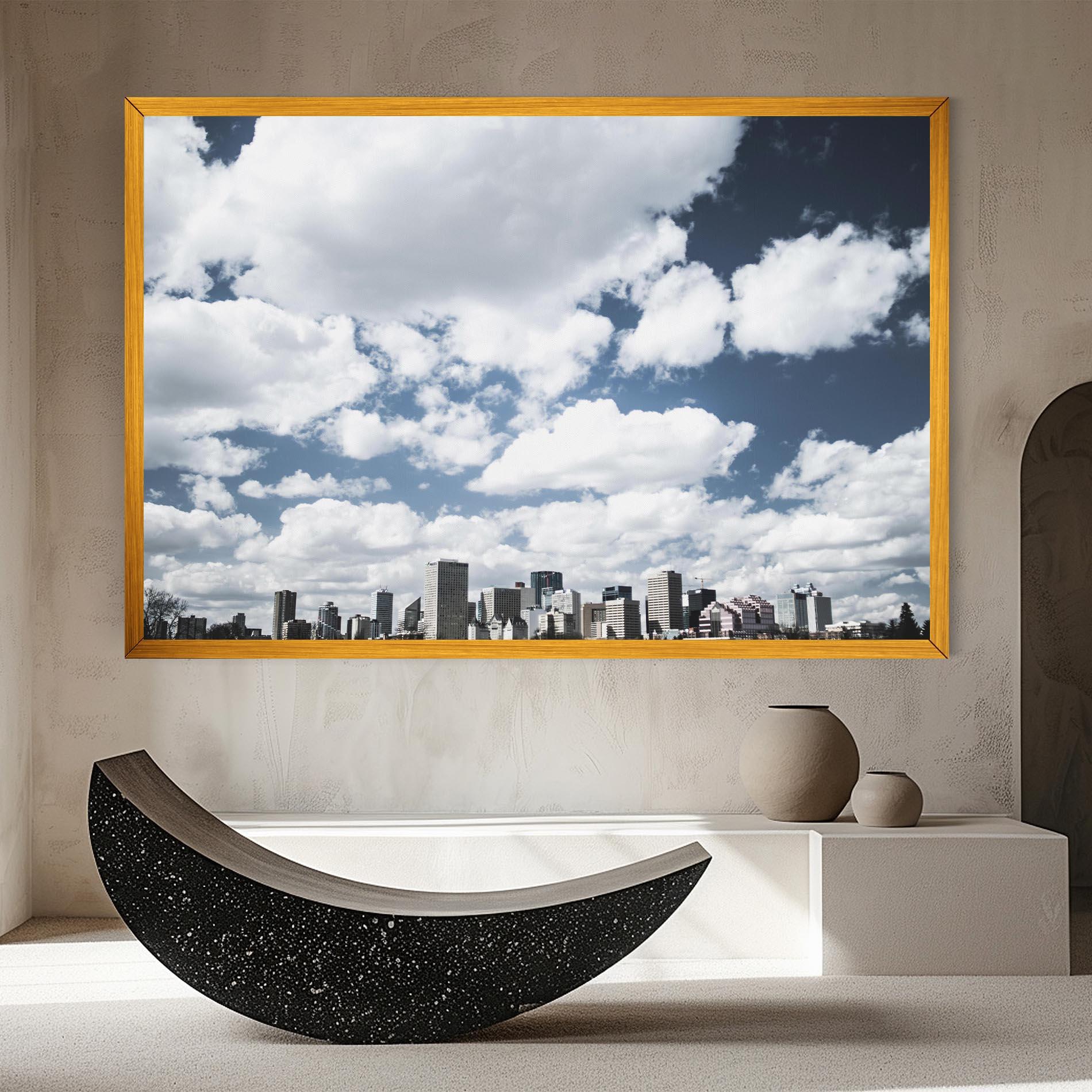 Leinwandbild Clouds Over City mockup 8