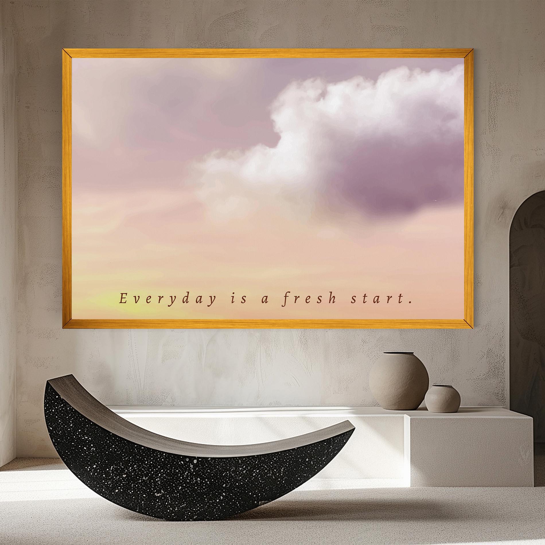 Leinwandbild Clouds Text Cream mockup 8