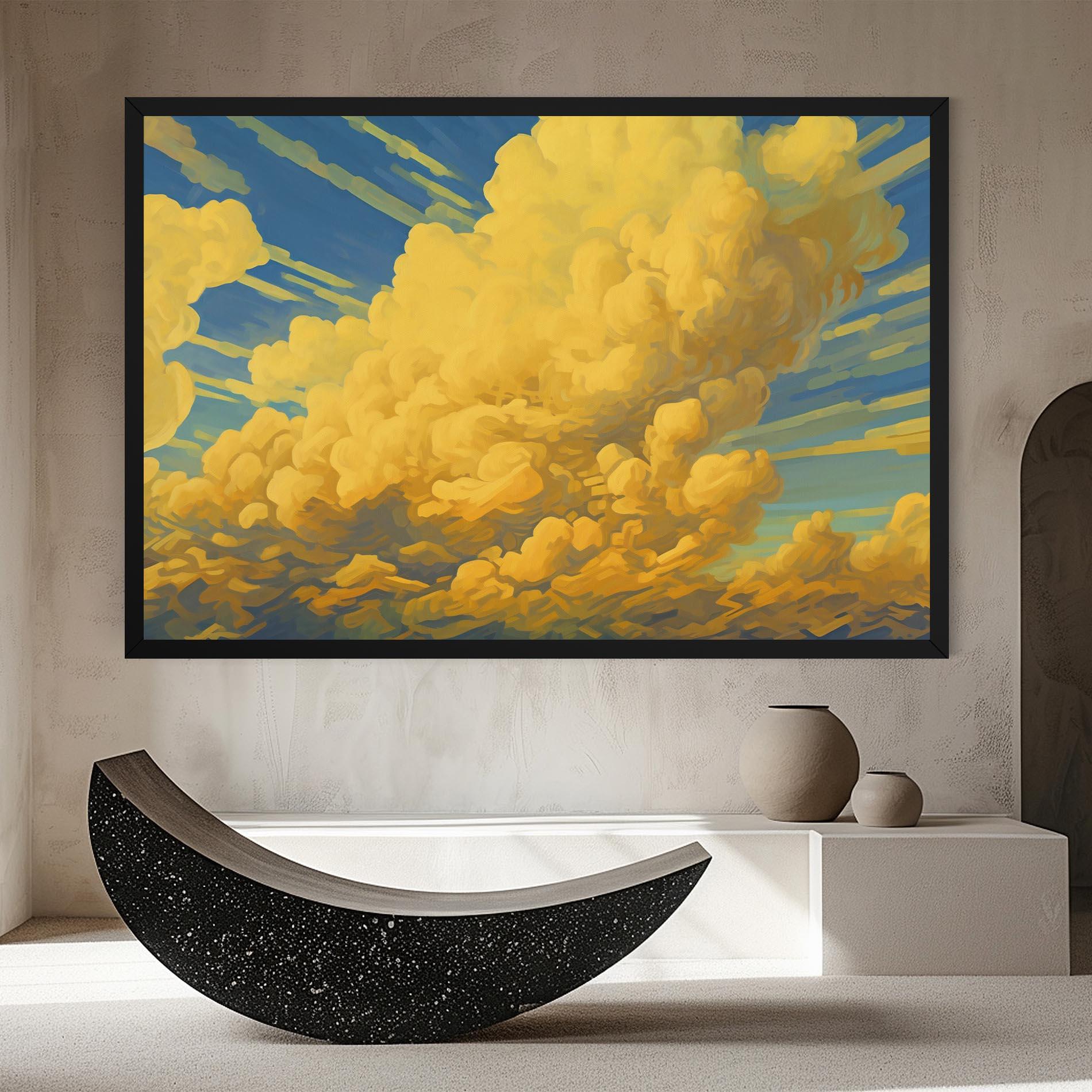 Leinwandbild Big Yellow Cloud Art mockup 8