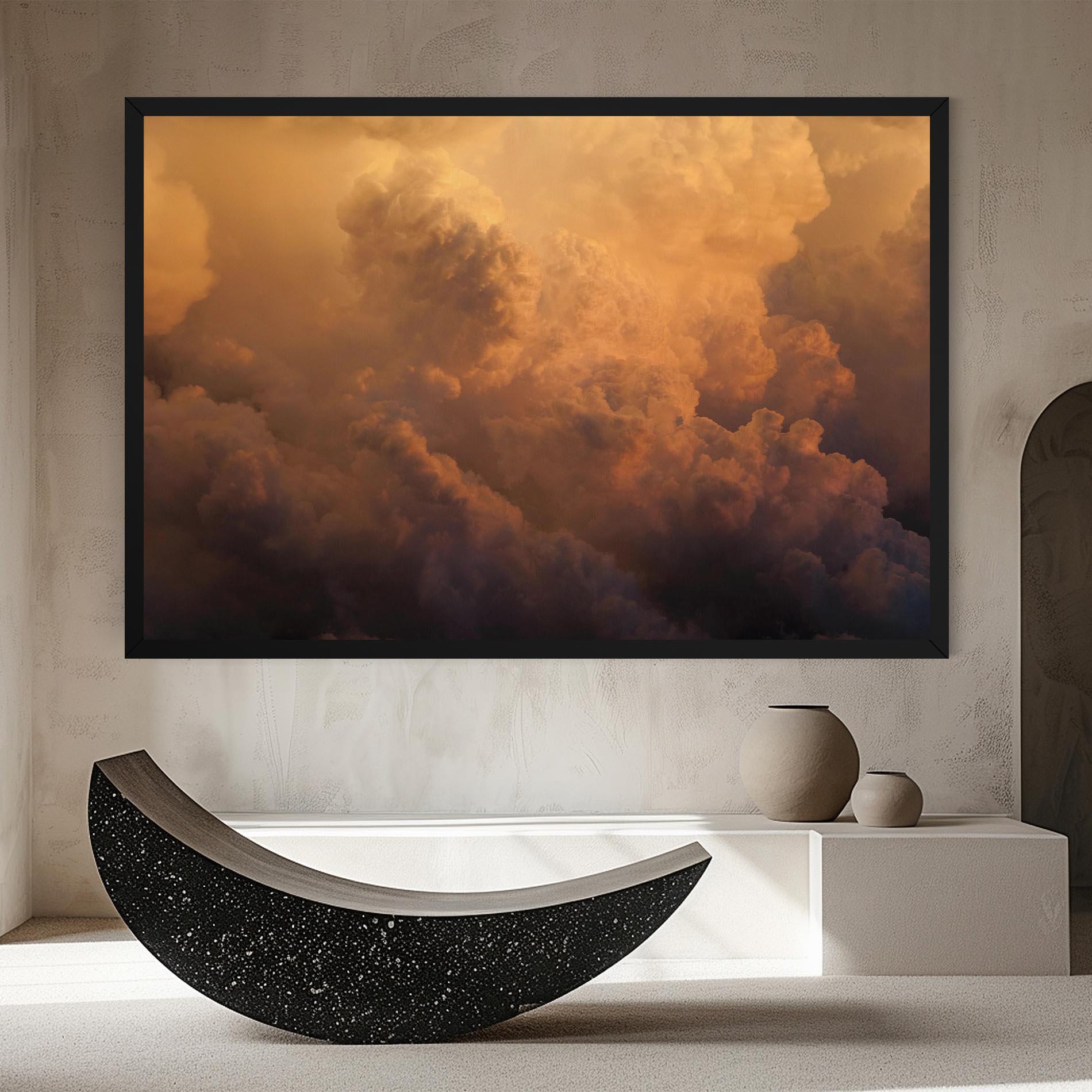 Leinwandbild Brown Orange Clouds mockup 8