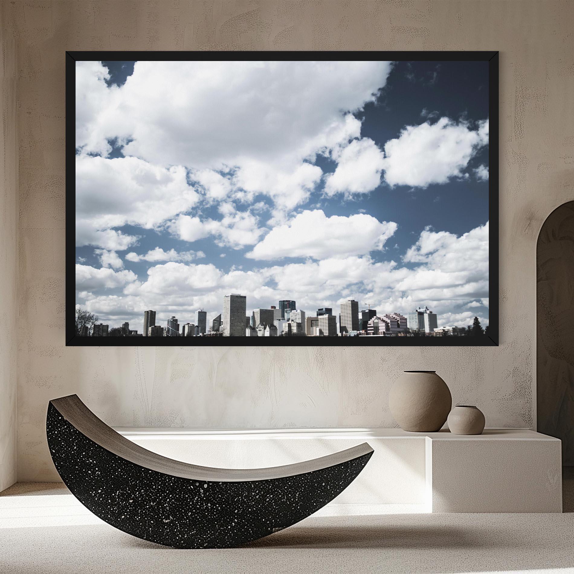 Leinwandbild Clouds Over City mockup 8