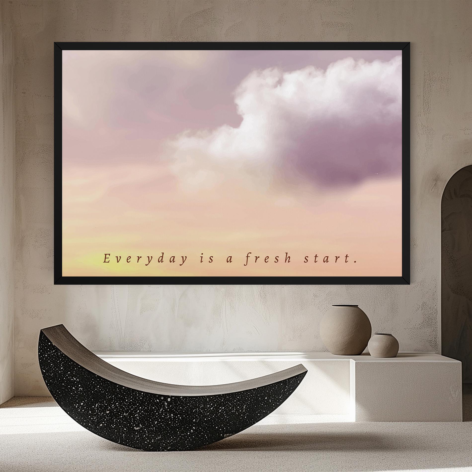 Leinwandbild Clouds Text Cream mockup 8