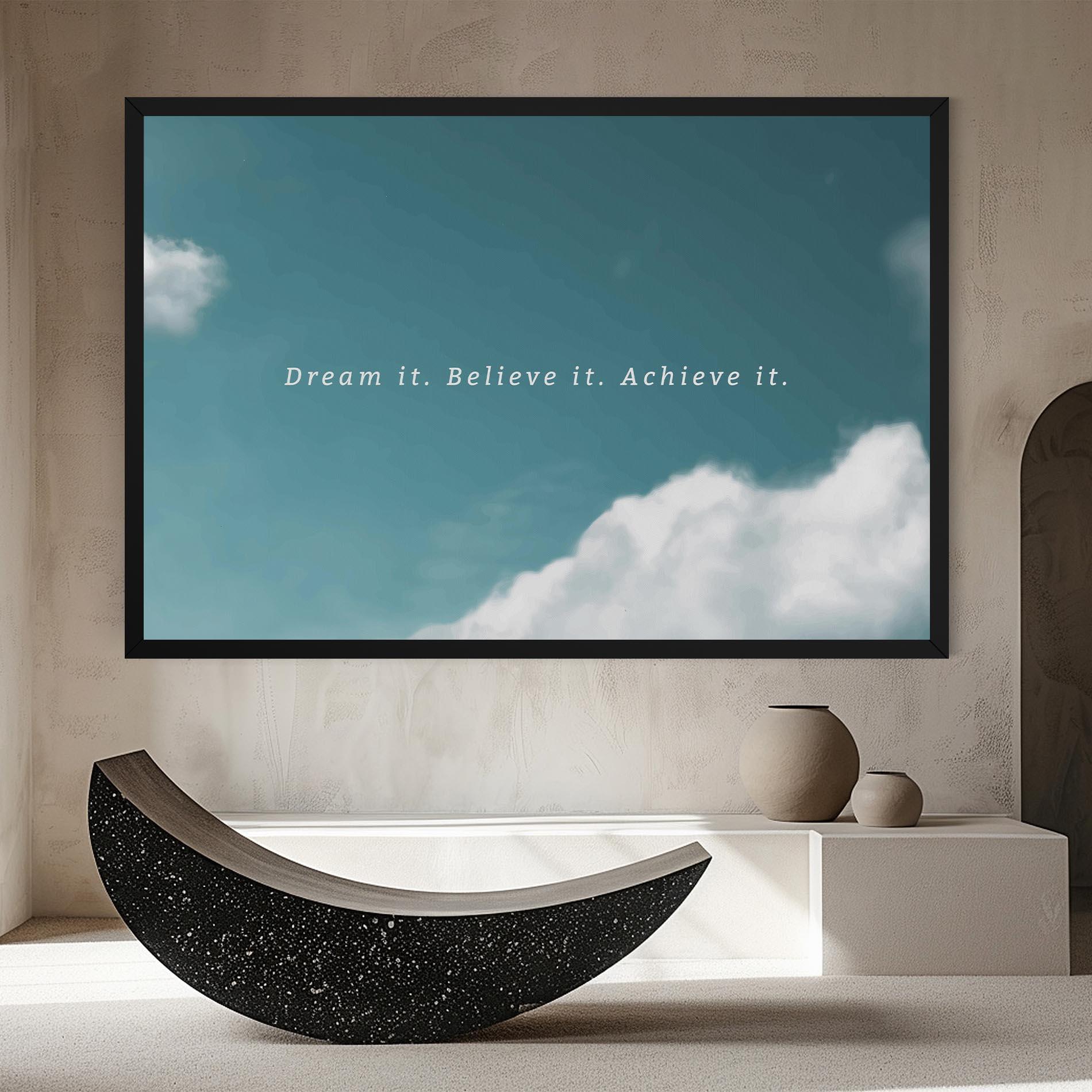 Leinwandbild Clouds Text Green mockup 8