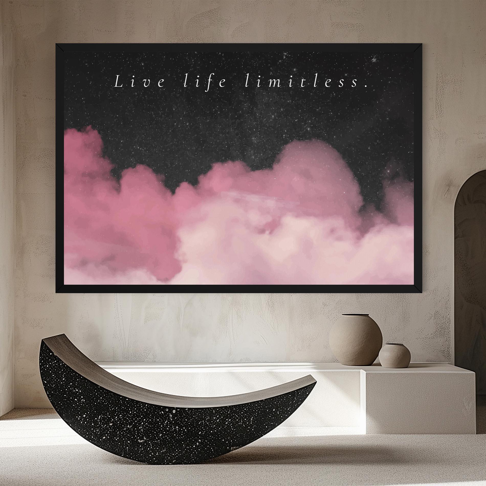 Leinwandbild Clouds Text Pink mockup 8