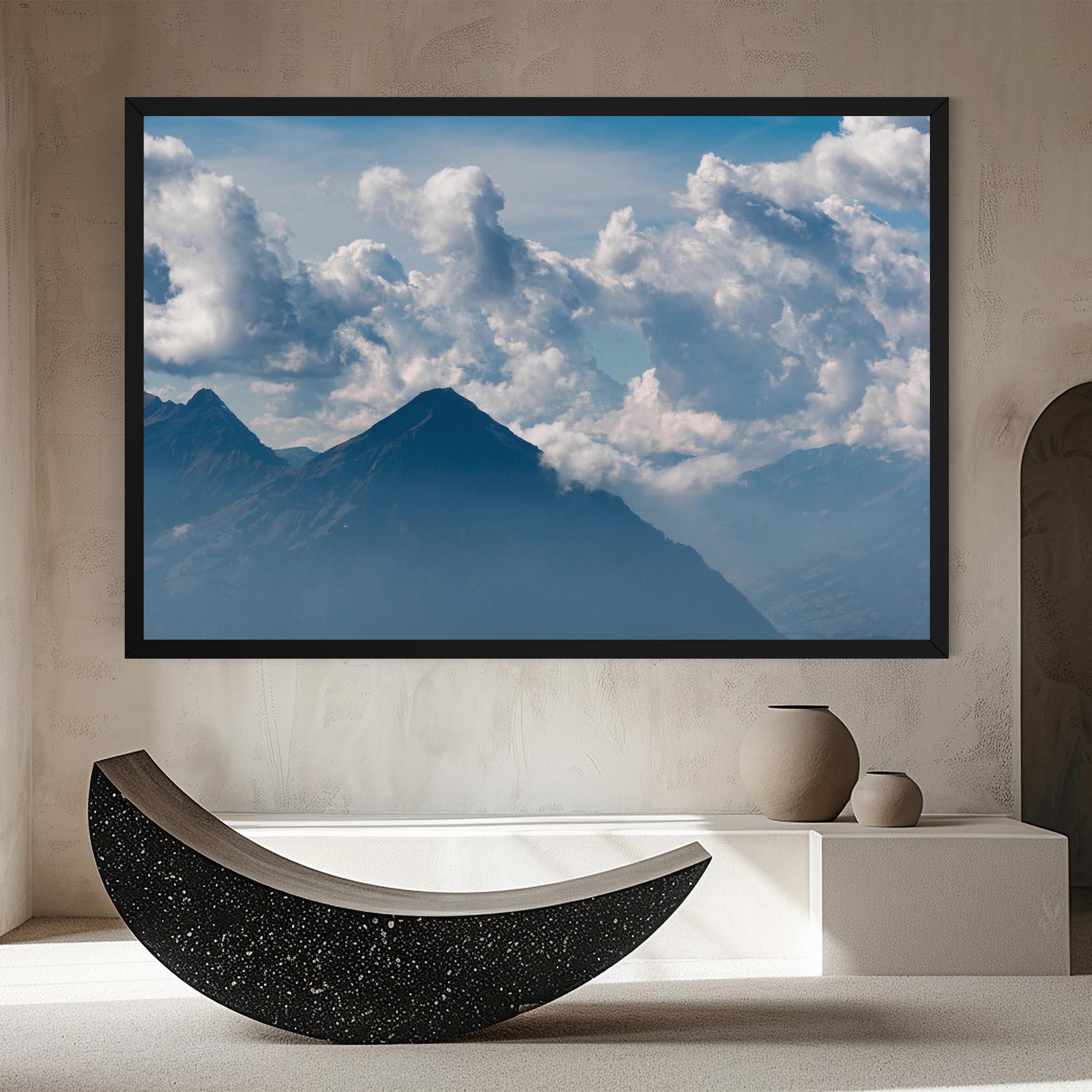 Leinwandbild Cloudy View Mountain mockup 8