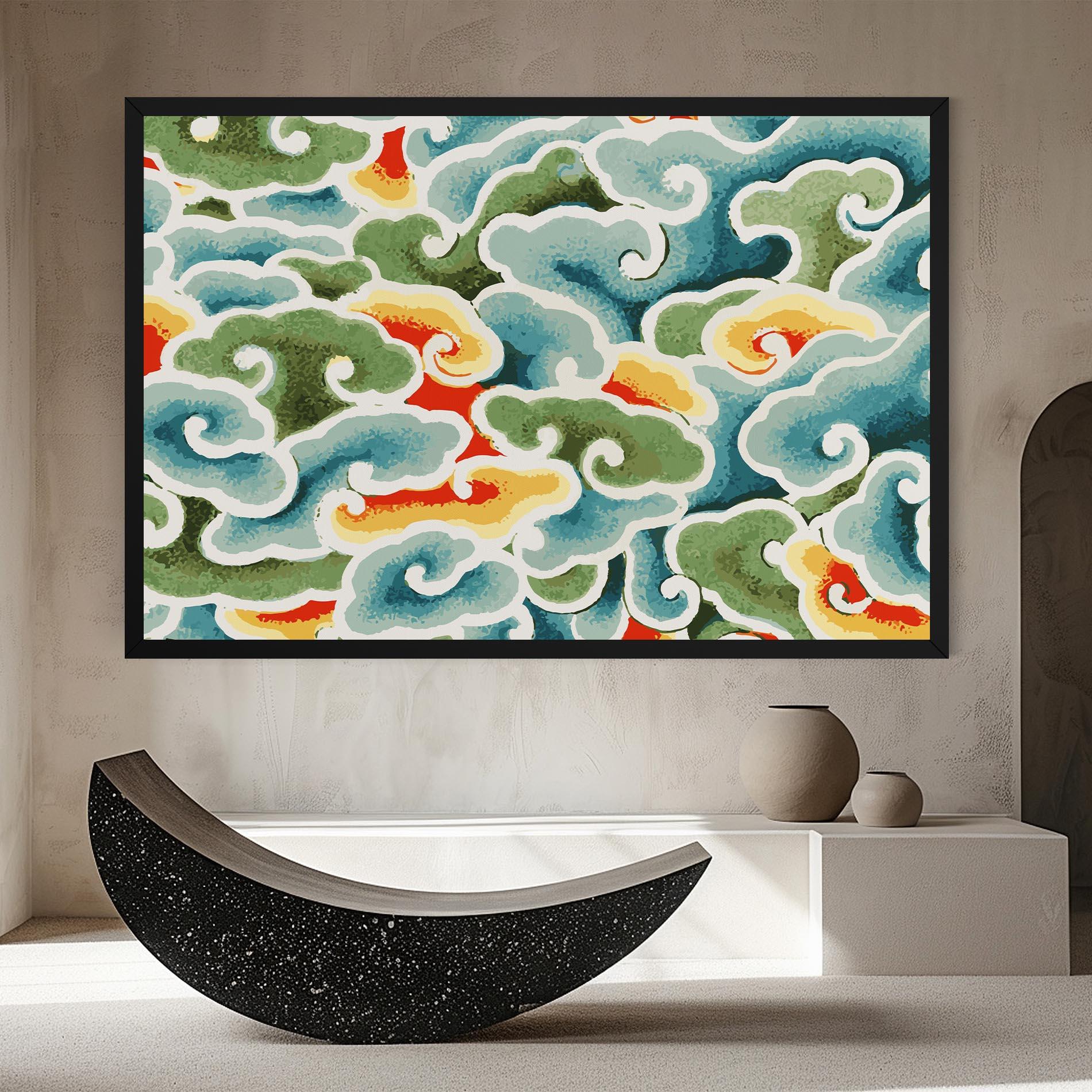 Leinwandbild Green Blue Clouds mockup 8