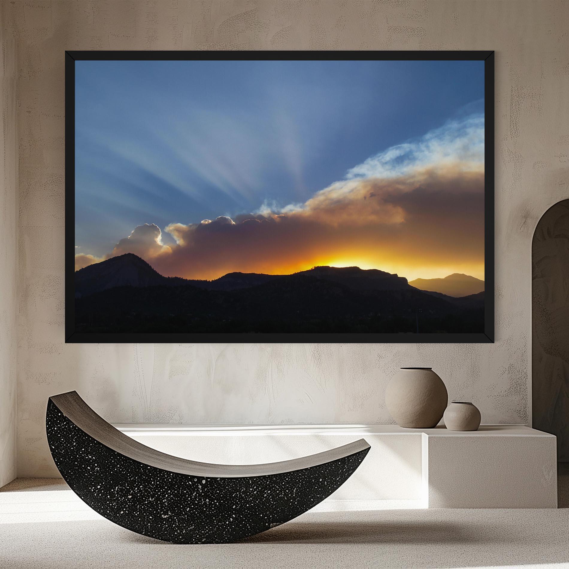 Leinwandbild Mountain Silhouette Sunrise mockup 8