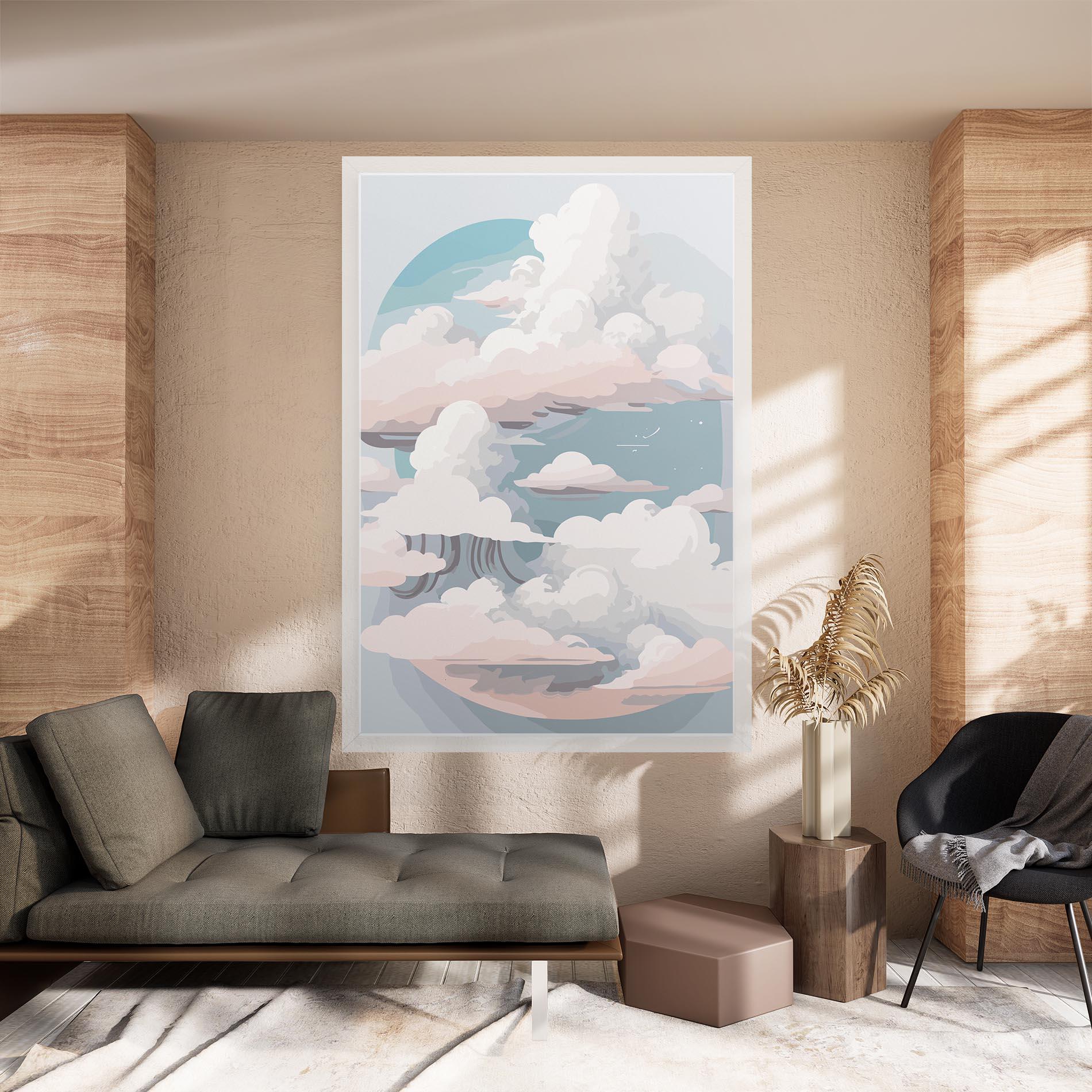 Leinwandbild Cloud White Art mockup 8