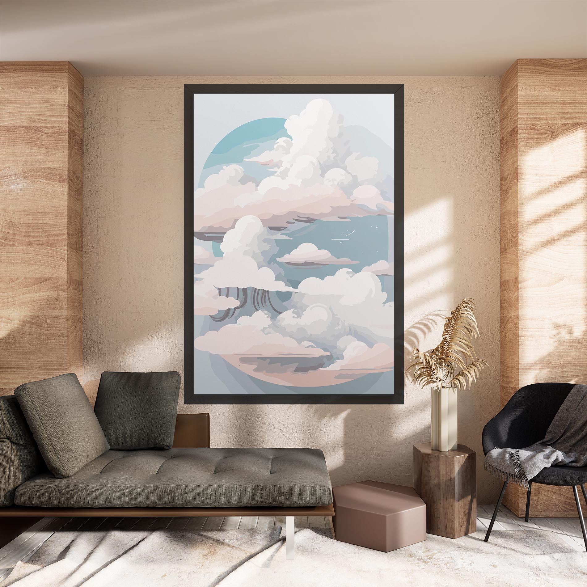 Leinwandbild Cloud White Art mockup 8