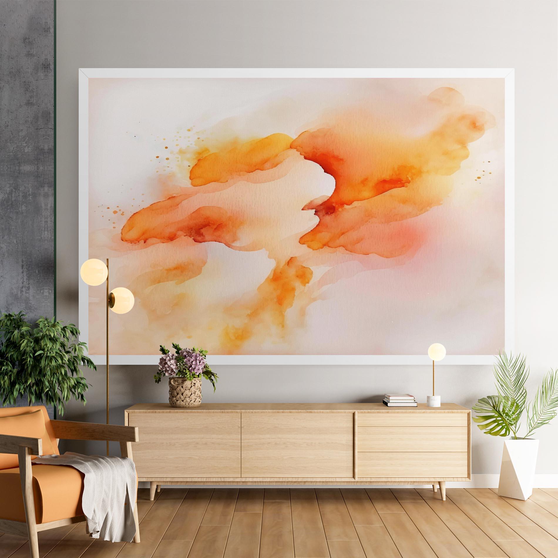 Leinwandbild Abstract Orange Cloud mockup 9