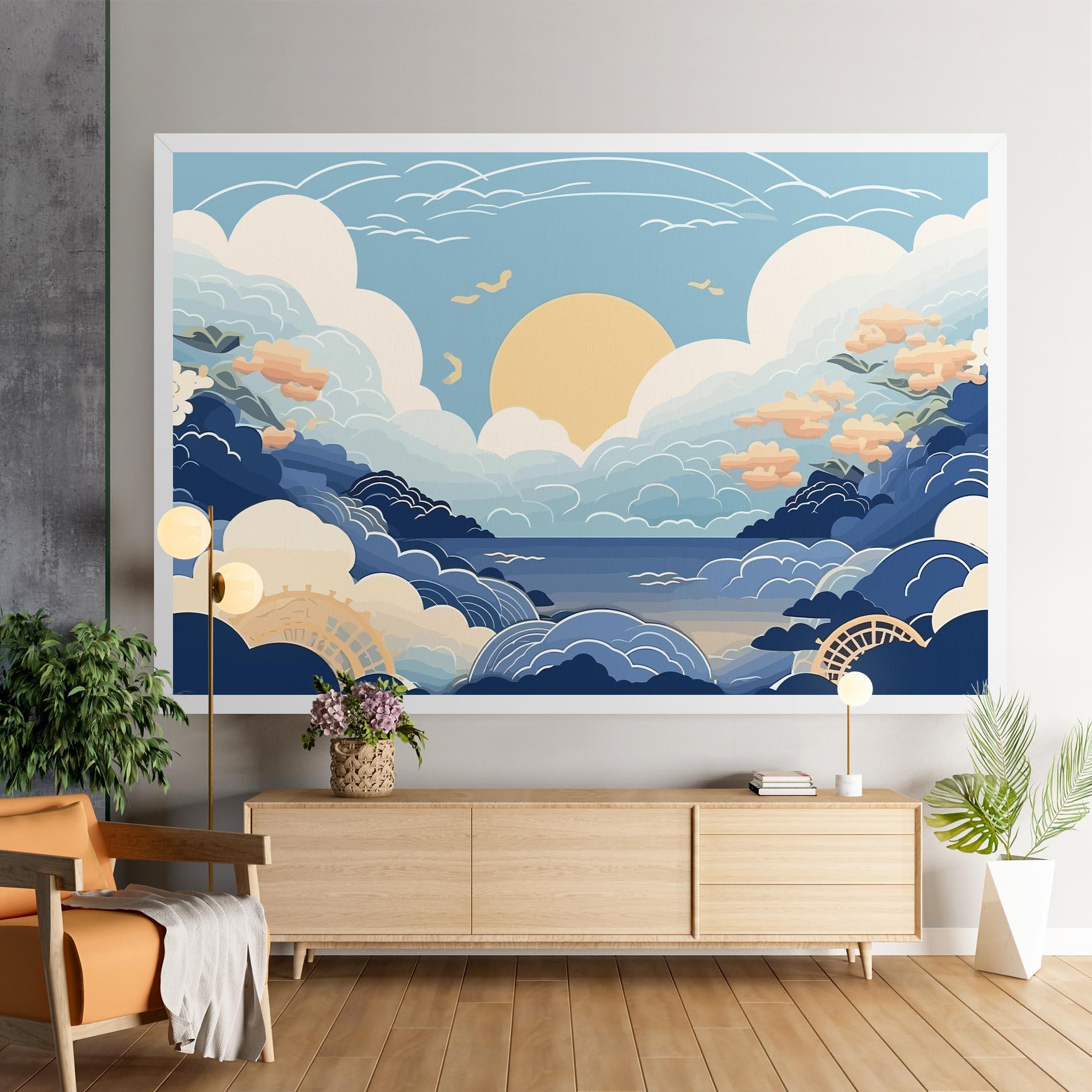 Leinwandbild Big White Clouds mockup 9