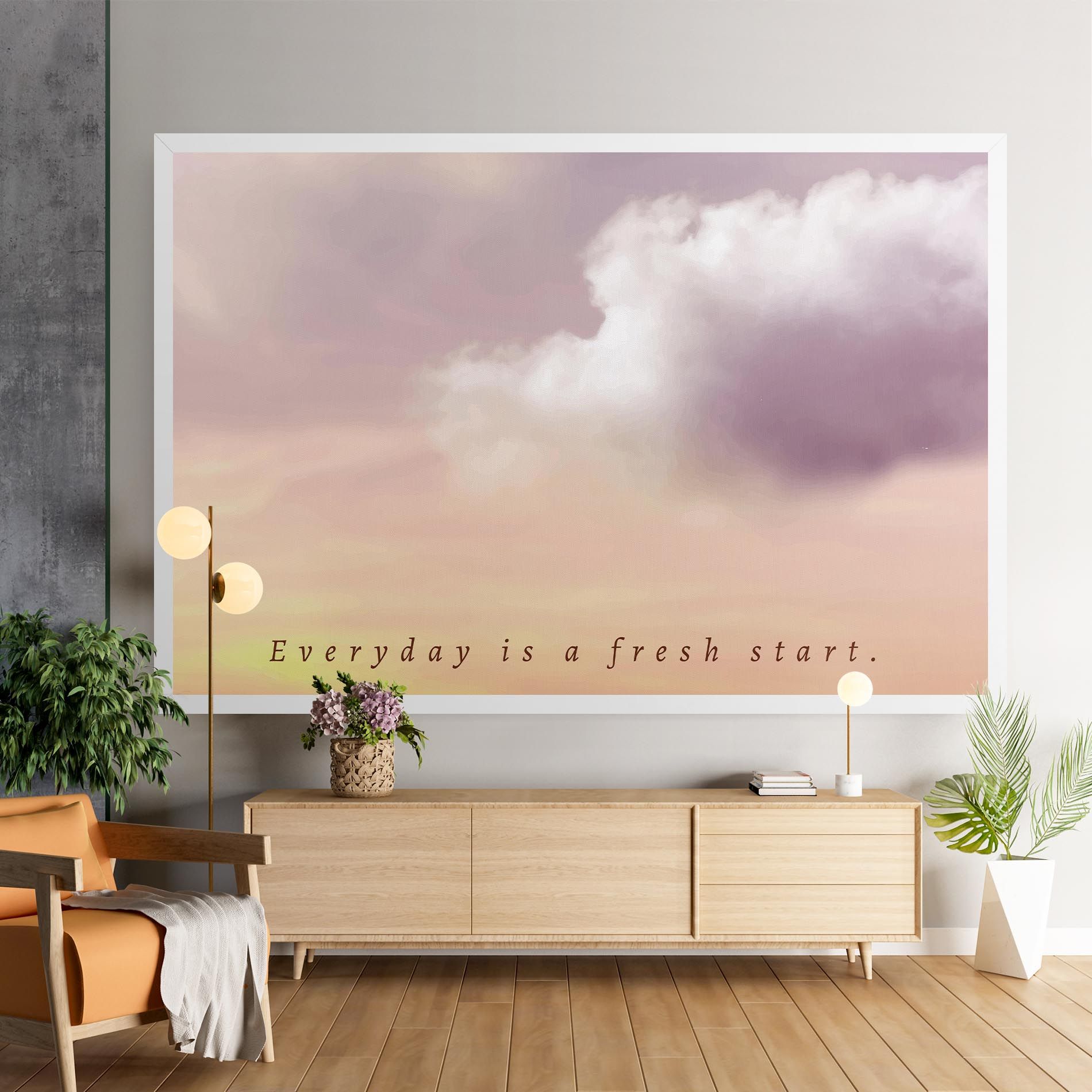 Clouds Text Cream mockup 9